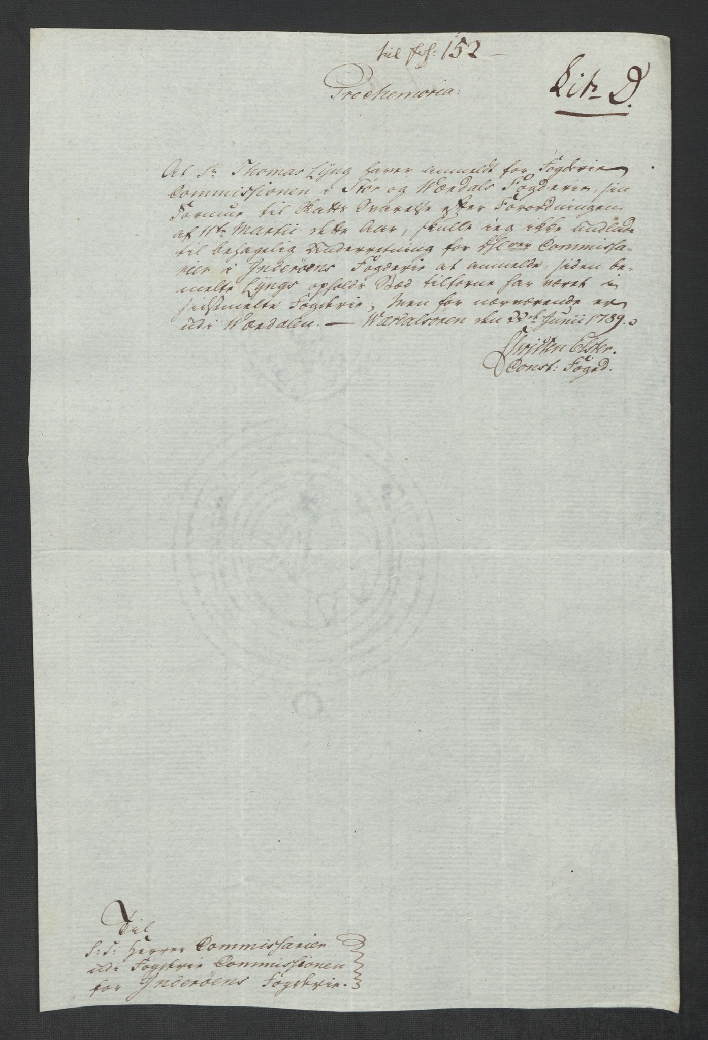 Rentekammeret inntil 1814, Reviderte regnskaper, Mindre regnskaper, AV/RA-EA-4068/Rf/Rfe/L0017: Inderøy fogderi, Jarlsberg grevskap, 1789, s. 146