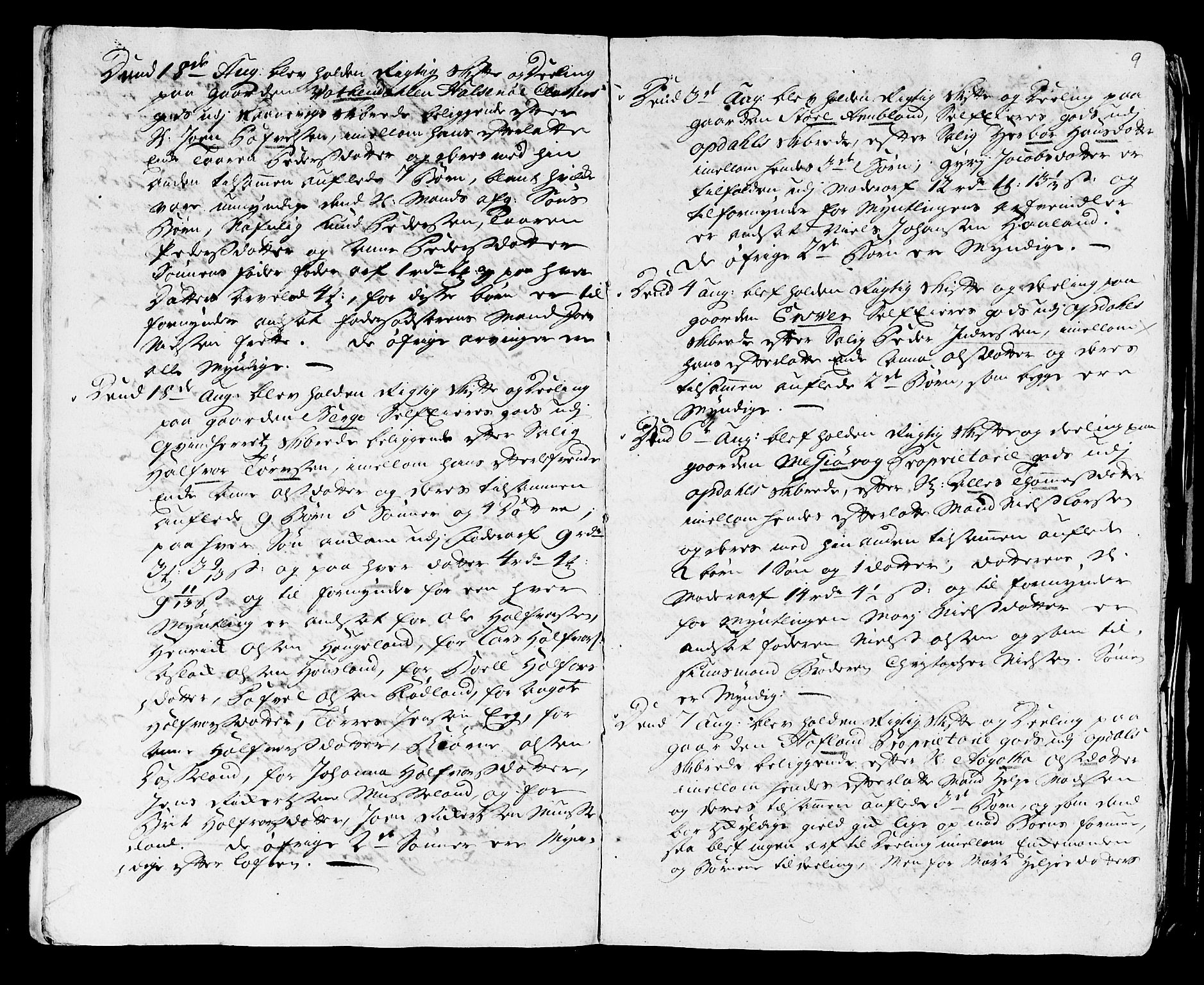 Stiftamtmannen i Bergen, AV/SAB-A-100006/F/Fd/Fdd/0001 / Lnr. 1970 - Sunnhordland, 1731-1745, s. 8b-9a