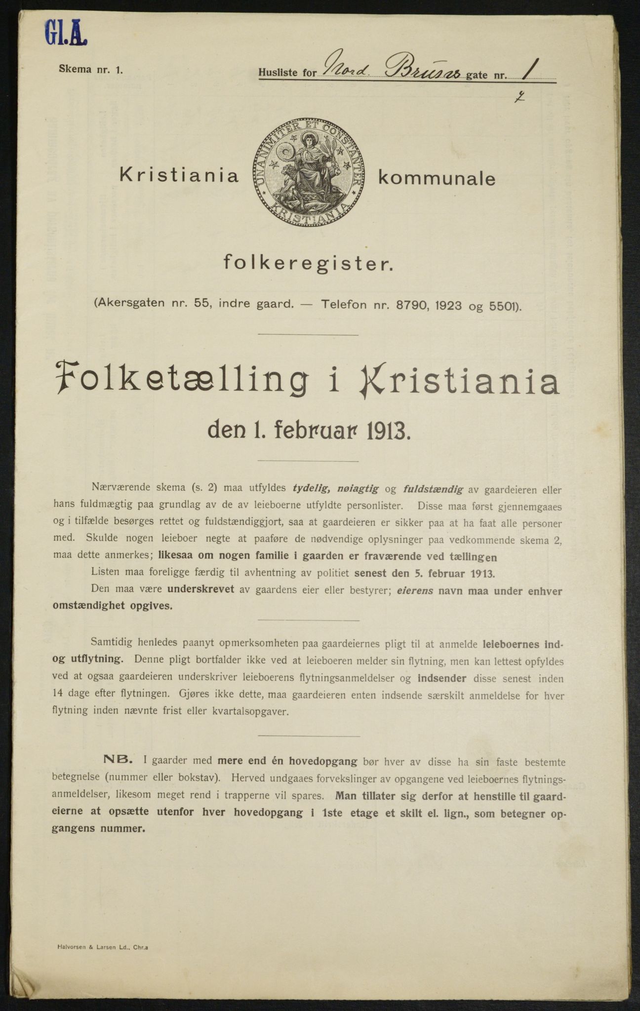 OBA, Kommunal folketelling 1.2.1913 for Kristiania, 1913, s. 72193