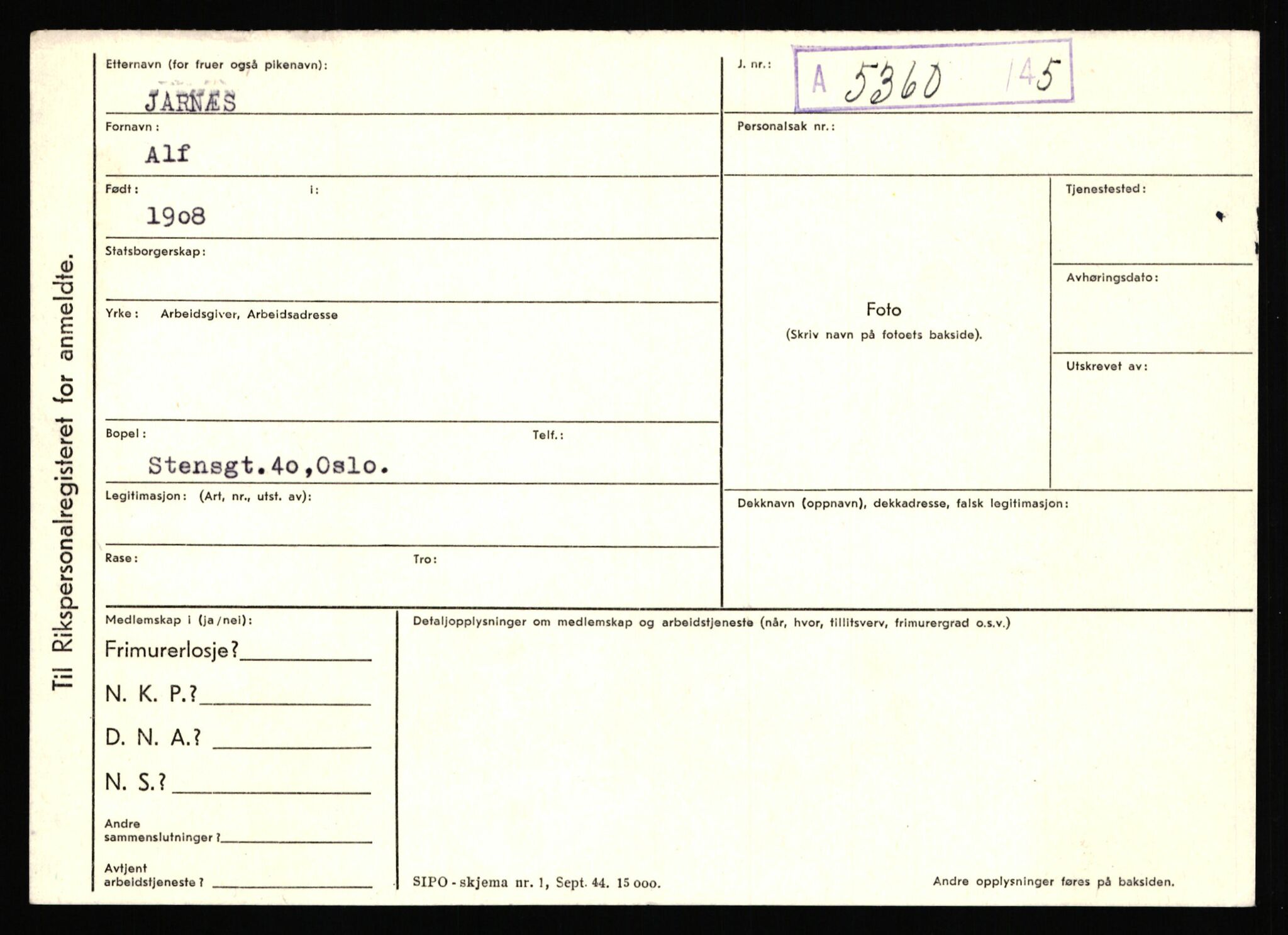 Statspolitiet - Hovedkontoret / Osloavdelingen, AV/RA-S-1329/C/Ca/L0007: Hol - Joelsen, 1943-1945, s. 3512