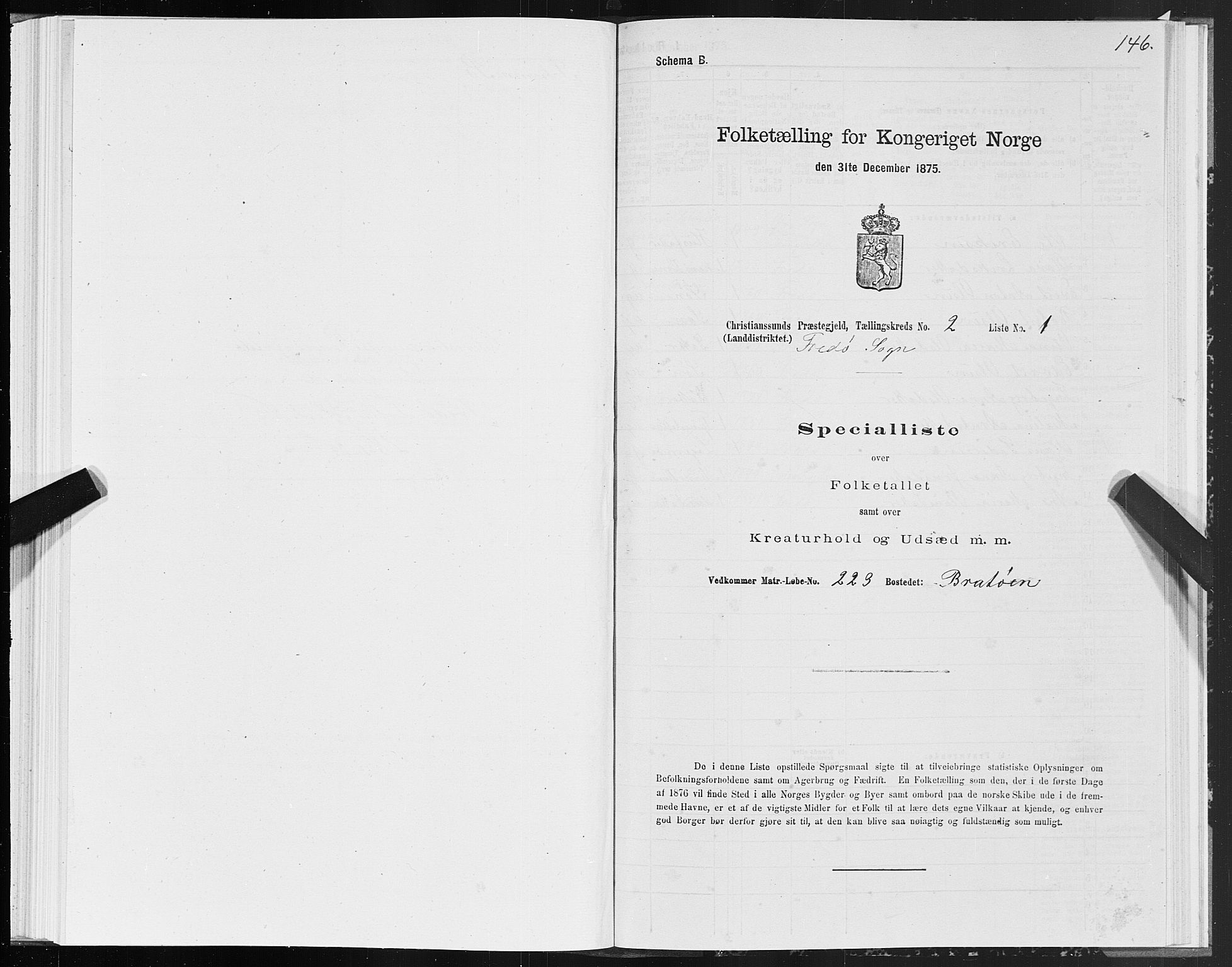 SAT, Folketelling 1875 for 1556L Kristiansund prestegjeld, Frei sokn og Grip sokn, 1875, s. 1146