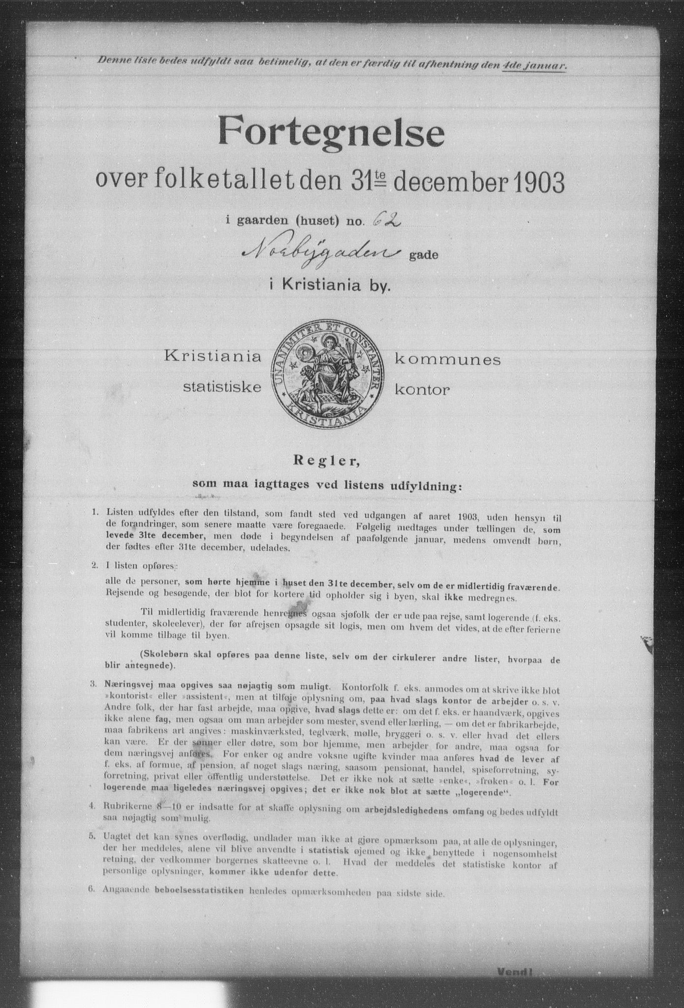 OBA, Kommunal folketelling 31.12.1903 for Kristiania kjøpstad, 1903, s. 14119