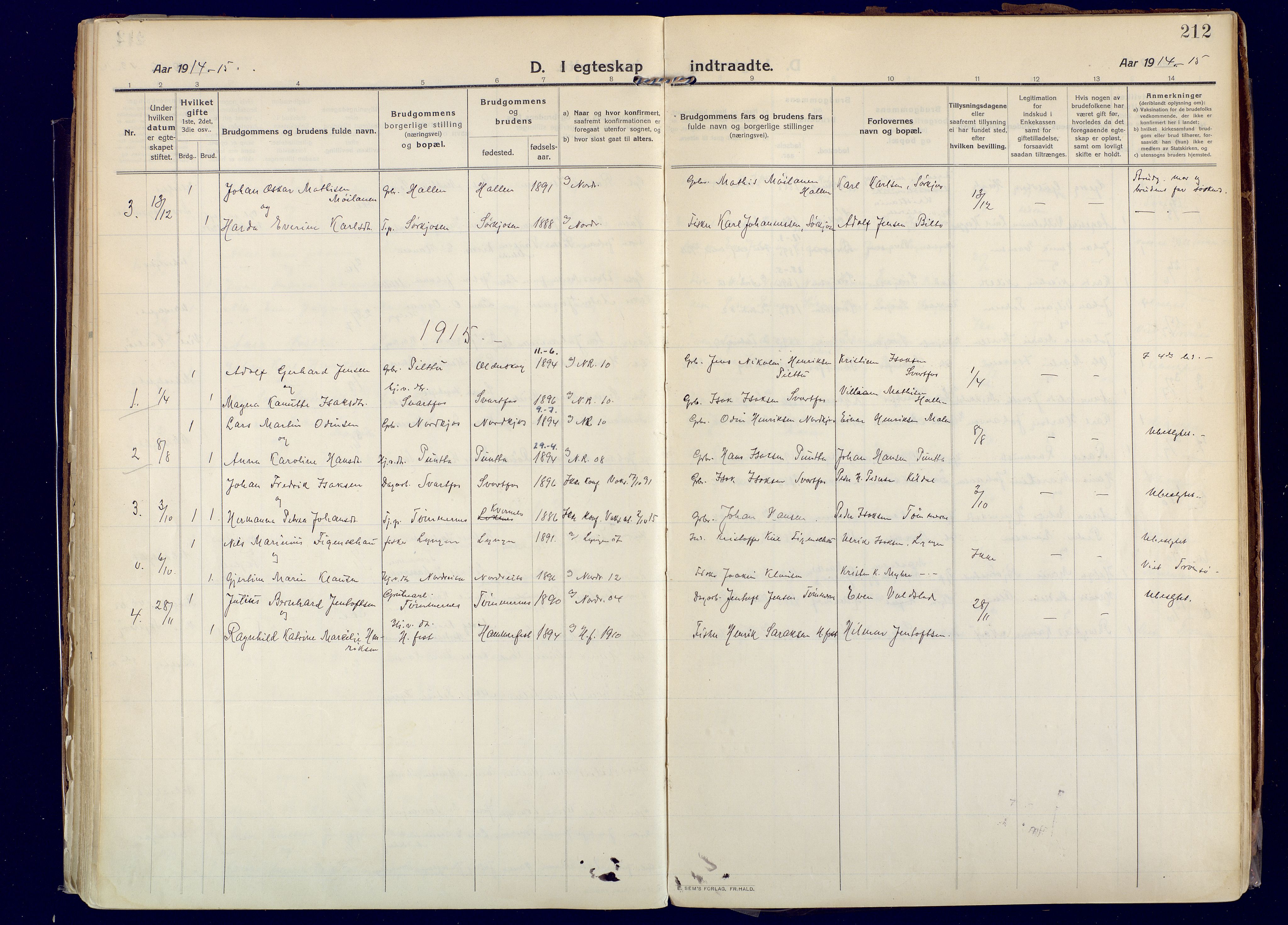 Skjervøy sokneprestkontor, SATØ/S-1300/H/Ha/Haa: Ministerialbok nr. 20, 1911-1931, s. 212