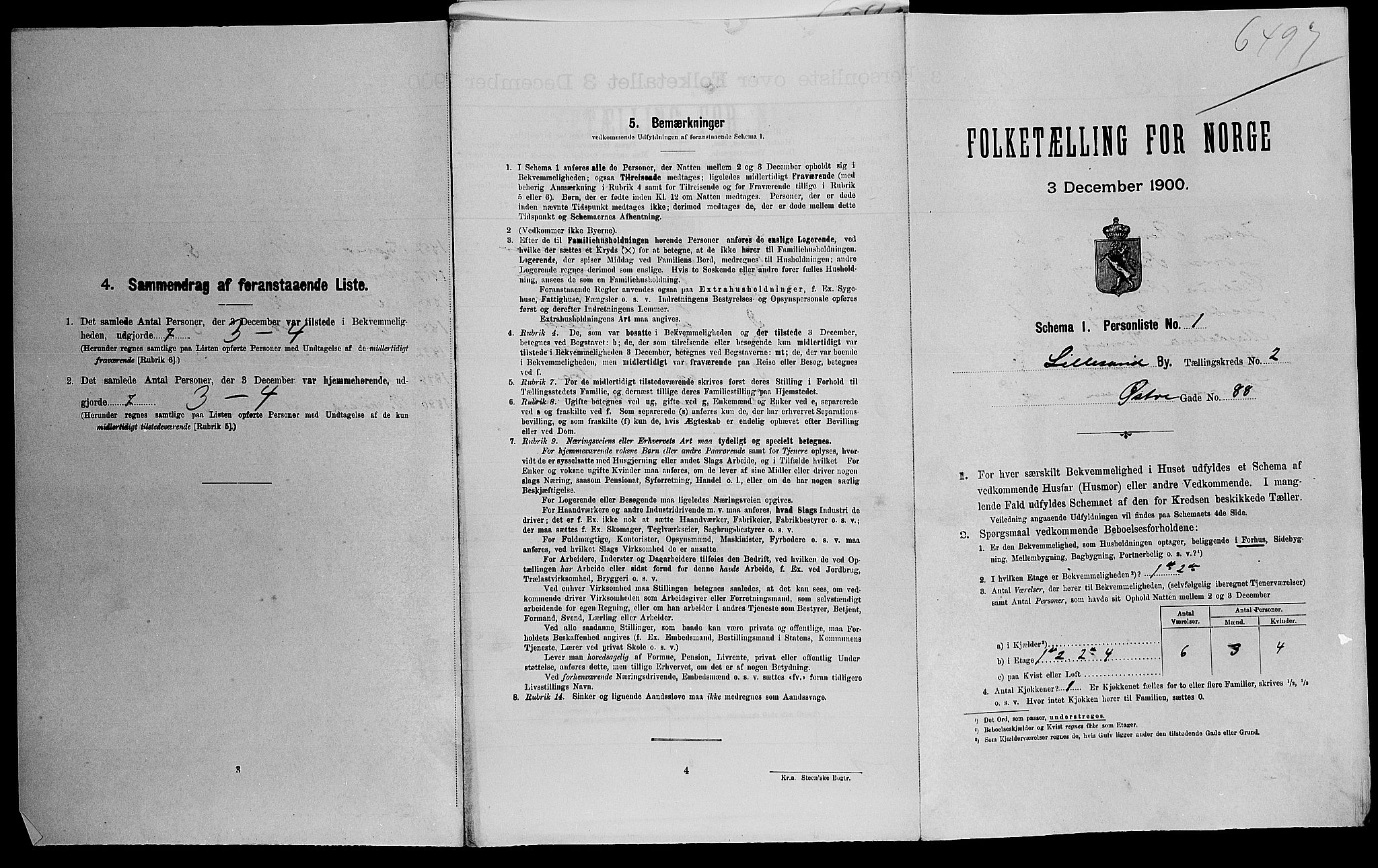 SAK, Folketelling 1900 for 0905 Lillesand ladested, 1900, s. 448