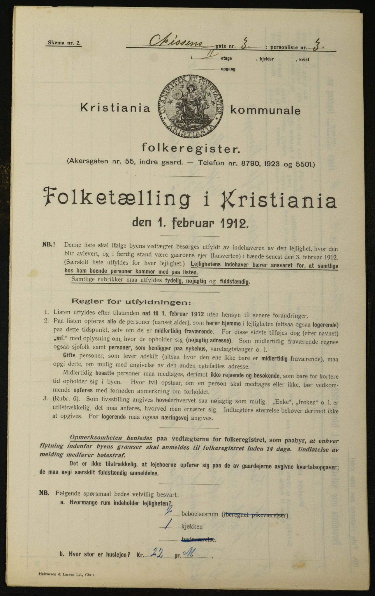 OBA, Kommunal folketelling 1.2.1912 for Kristiania, 1912, s. 71743