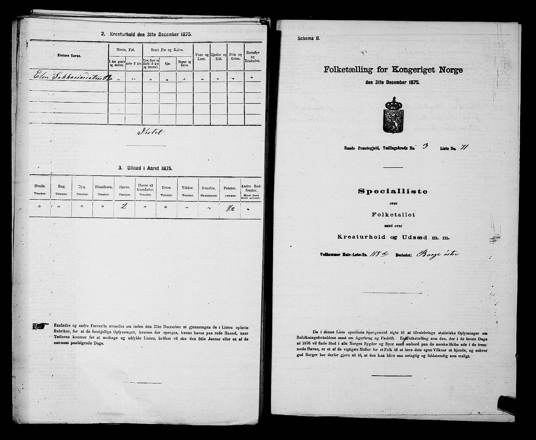 RA, Folketelling 1875 for 0135P Råde prestegjeld, 1875, s. 764