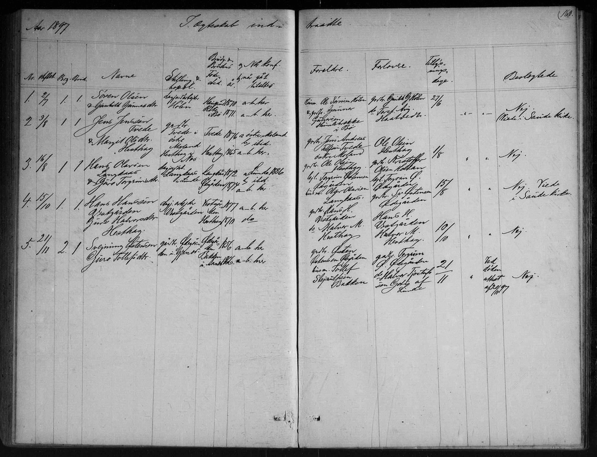 Sauherad kirkebøker, AV/SAKO-A-298/G/Gb/L0002: Klokkerbok nr. II 2, 1866-1897, s. 163
