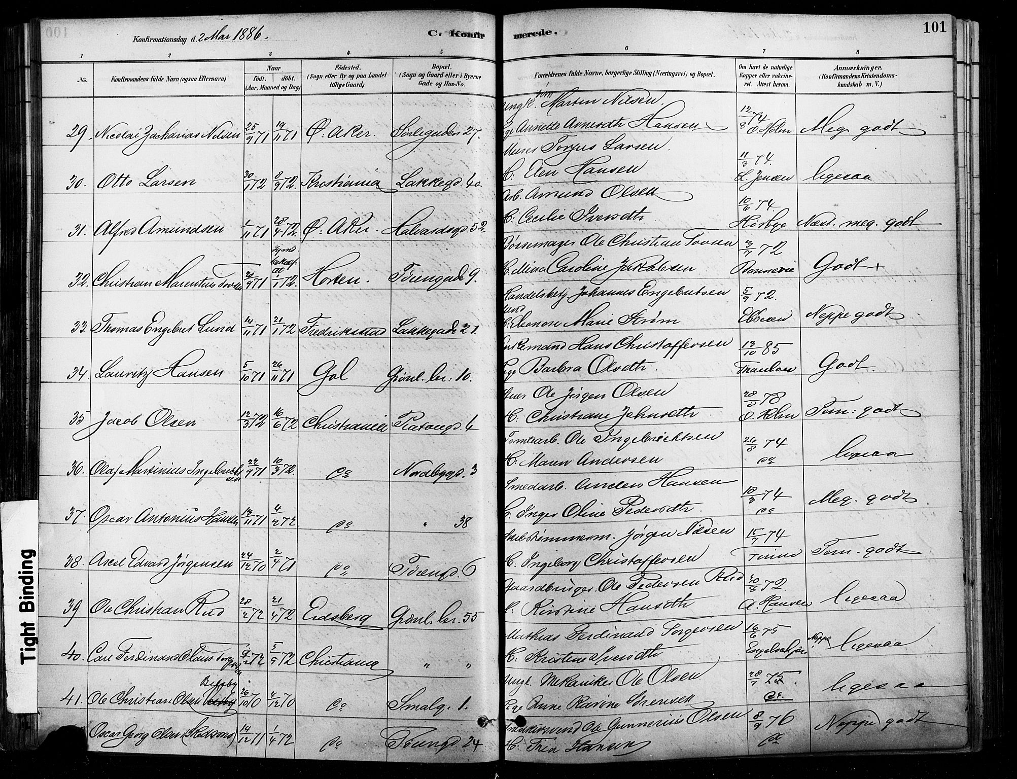 Grønland prestekontor Kirkebøker, AV/SAO-A-10848/F/Fa/L0008: Ministerialbok nr. 8, 1881-1893, s. 101