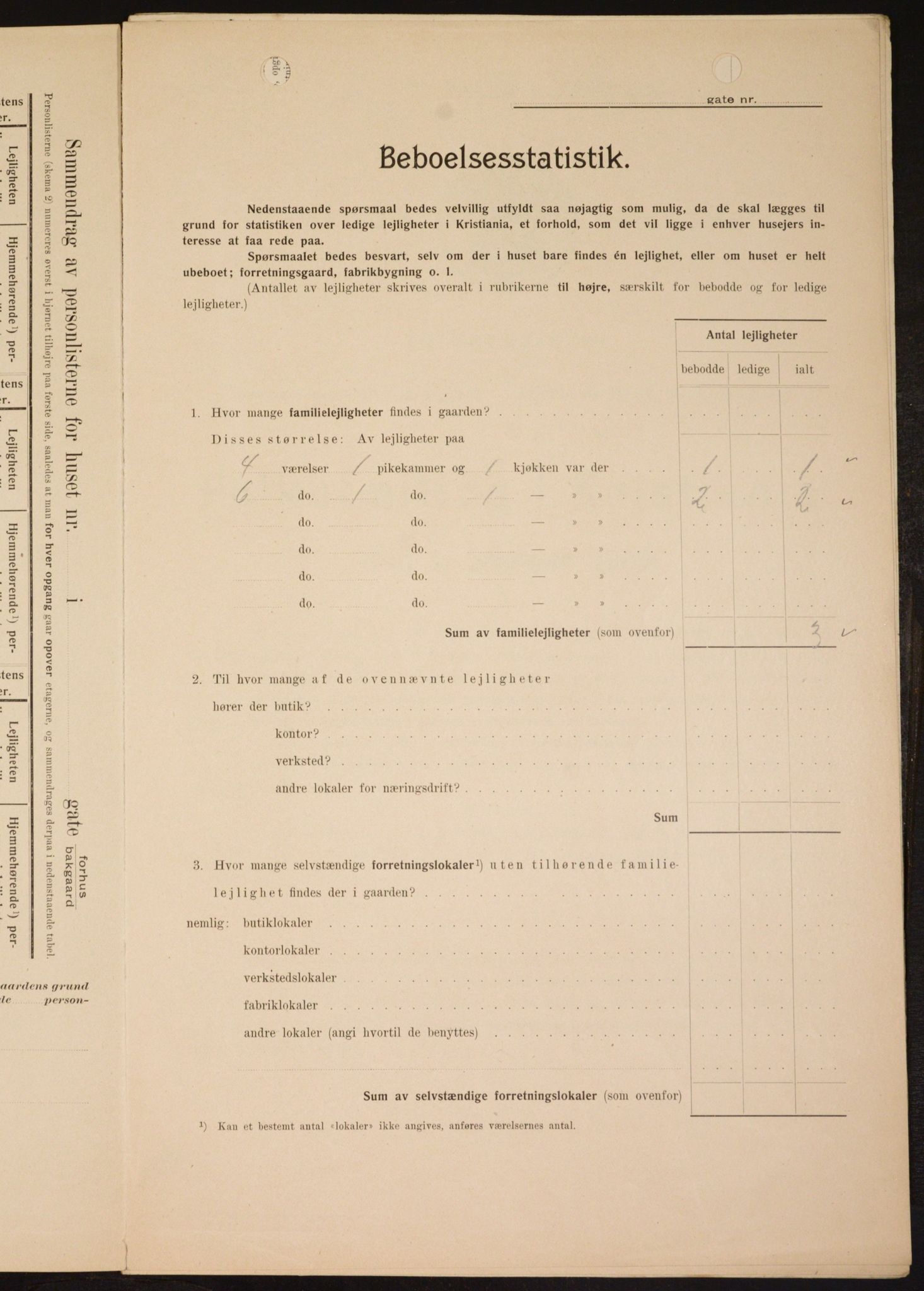 OBA, Kommunal folketelling 1.2.1909 for Kristiania kjøpstad, 1909, s. 51401