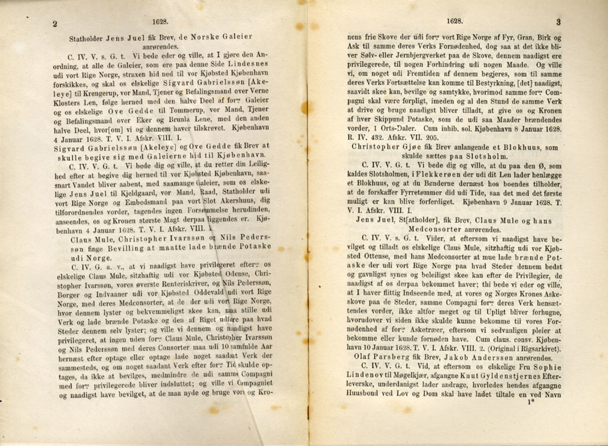 Publikasjoner utgitt av Det Norske Historiske Kildeskriftfond, PUBL/-/-/-: Norske Rigs-Registranter, bind 6, 1628-1634, s. 2-3