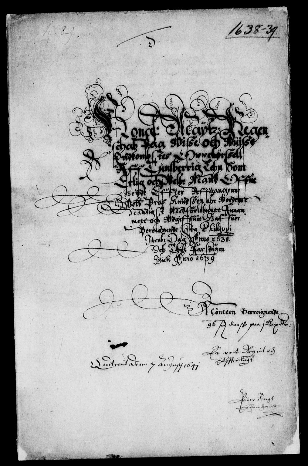 Rentekammeret inntil 1814, Reviderte regnskaper, Lensregnskaper, AV/RA-EA-5023/R/Rb/Rbo/L0018: Tønsberg len, 1638-1639