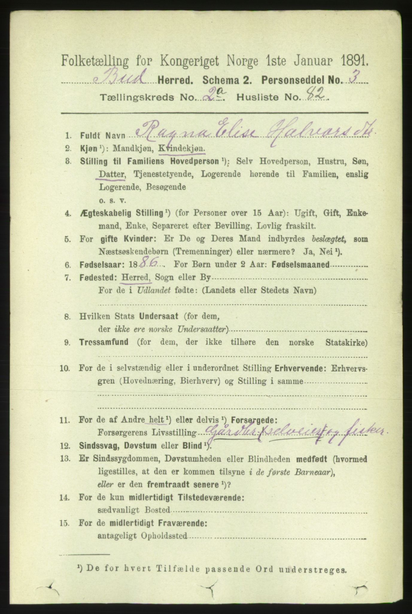 RA, Folketelling 1891 for 1549 Bud herred, 1891, s. 1178
