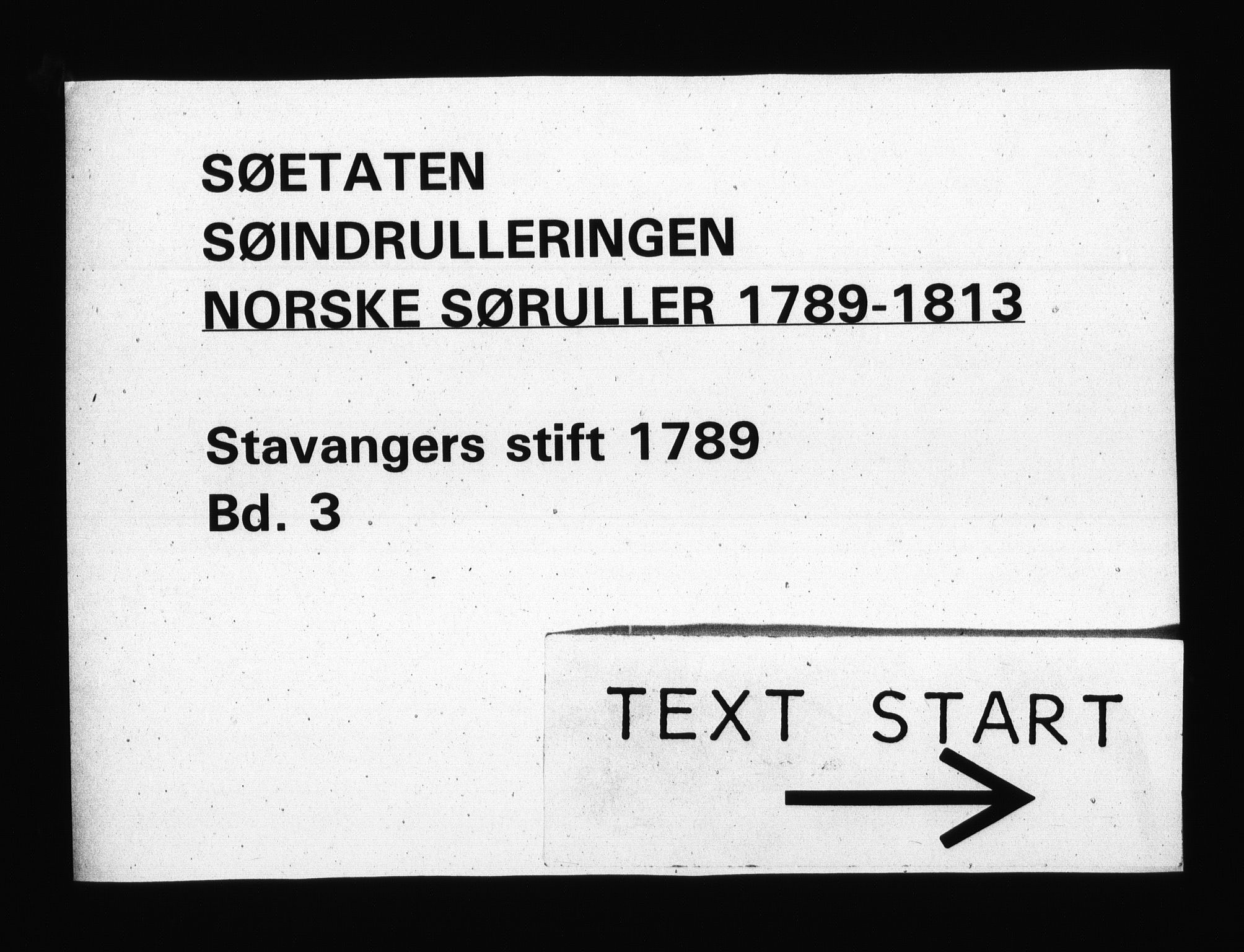 Sjøetaten, RA/EA-3110/F/L0260: Kristiansand stift, bind 3, 1789