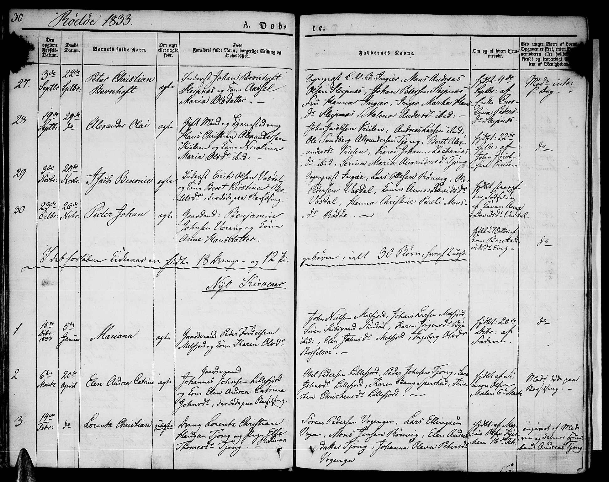 Ministerialprotokoller, klokkerbøker og fødselsregistre - Nordland, AV/SAT-A-1459/841/L0598: Ministerialbok nr. 841A06 /1, 1825-1844, s. 30