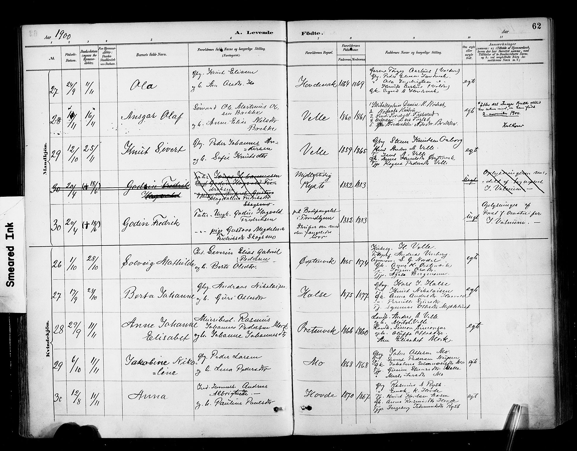 Ministerialprotokoller, klokkerbøker og fødselsregistre - Møre og Romsdal, AV/SAT-A-1454/513/L0177: Ministerialbok nr. 513A04, 1890-1906, s. 62