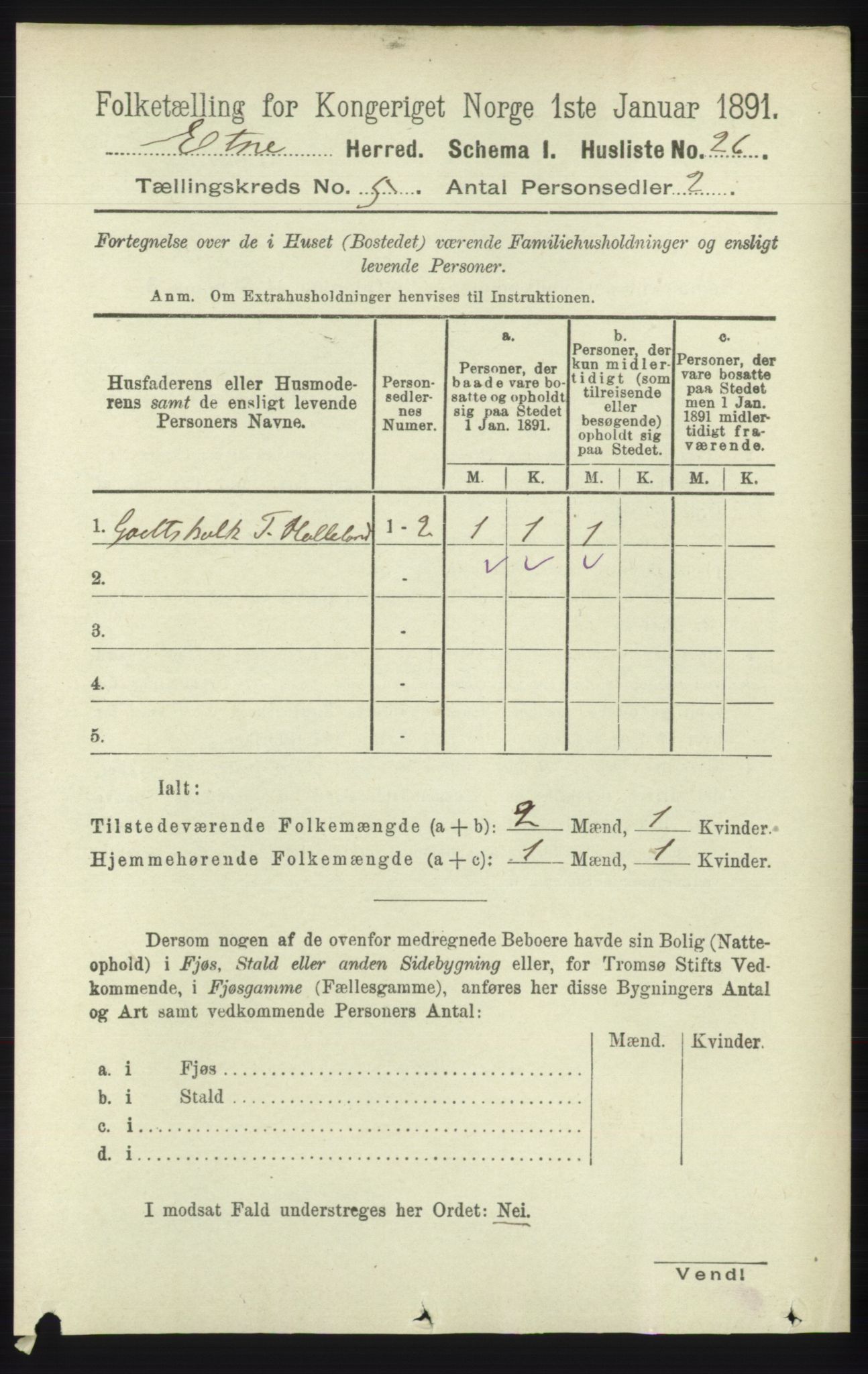 RA, Folketelling 1891 for 1211 Etne herred, 1891, s. 1012