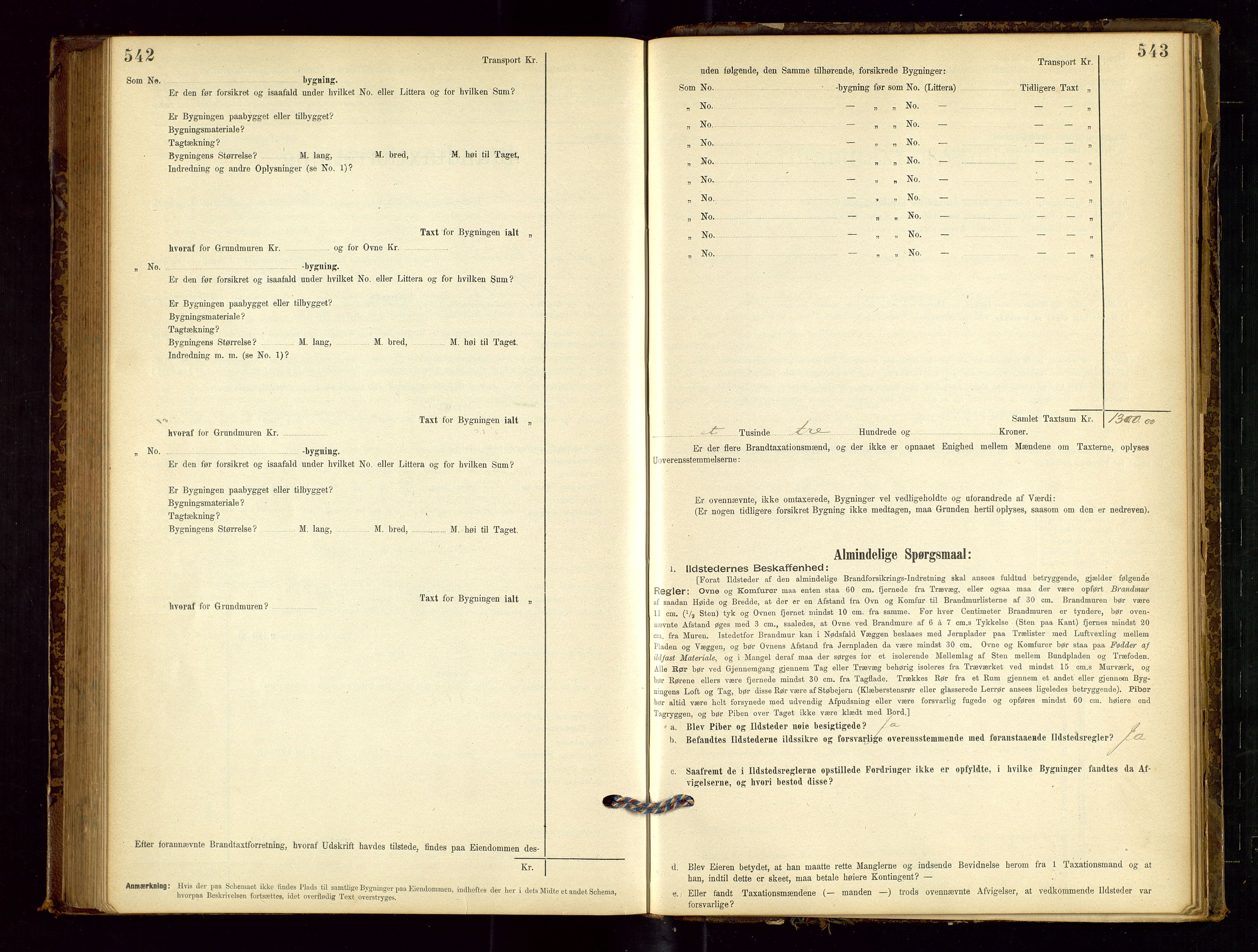 Sokndal lensmannskontor, AV/SAST-A-100417/Gob/L0001: "Brandtaxt-Protokol", 1895-1902, s. 542-543