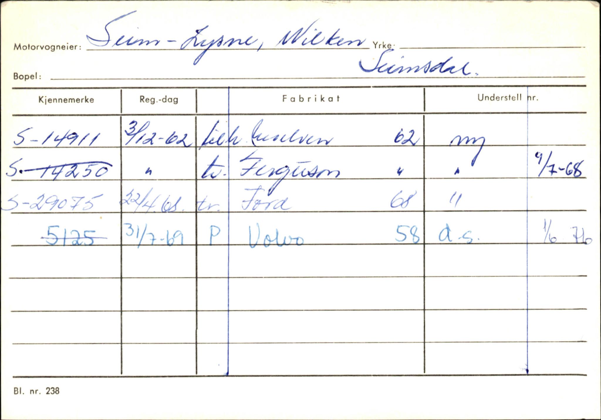 Statens vegvesen, Sogn og Fjordane vegkontor, AV/SAB-A-5301/4/F/L0146: Registerkort Årdal R-Å samt diverse kort, 1945-1975, s. 268