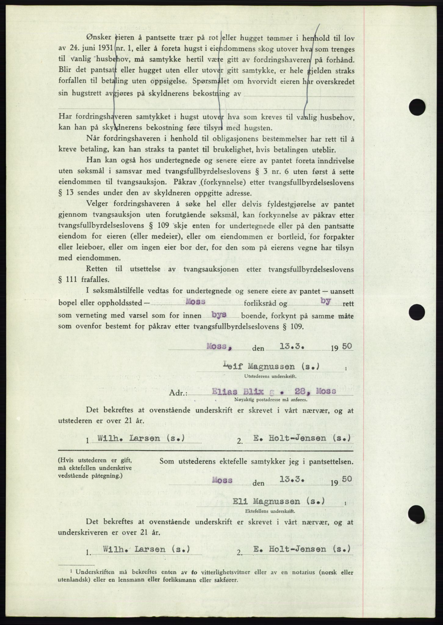 Moss sorenskriveri, AV/SAO-A-10168: Pantebok nr. B24, 1950-1950, Dagboknr: 853/1950