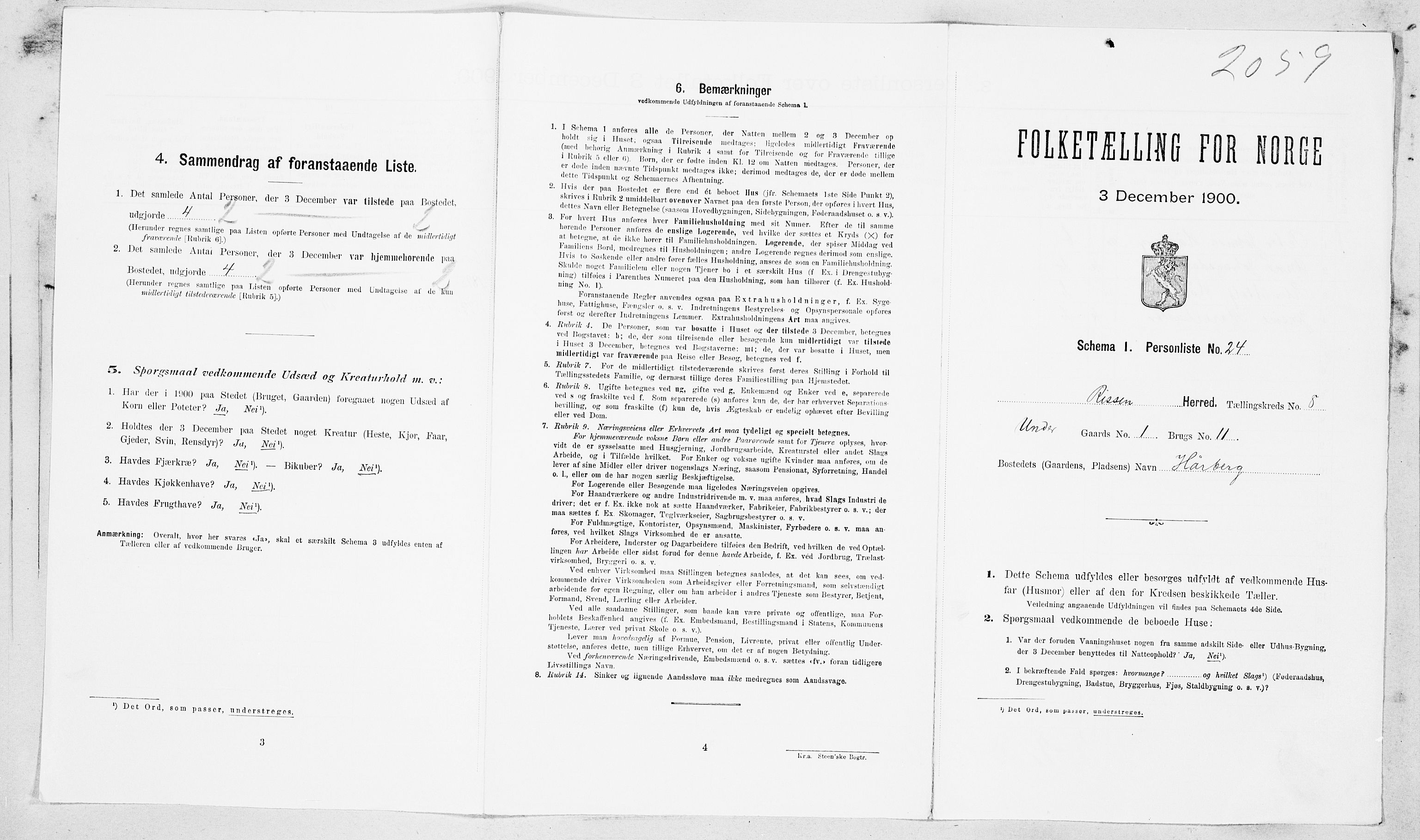 SAT, Folketelling 1900 for 1624 Rissa herred, 1900, s. 897