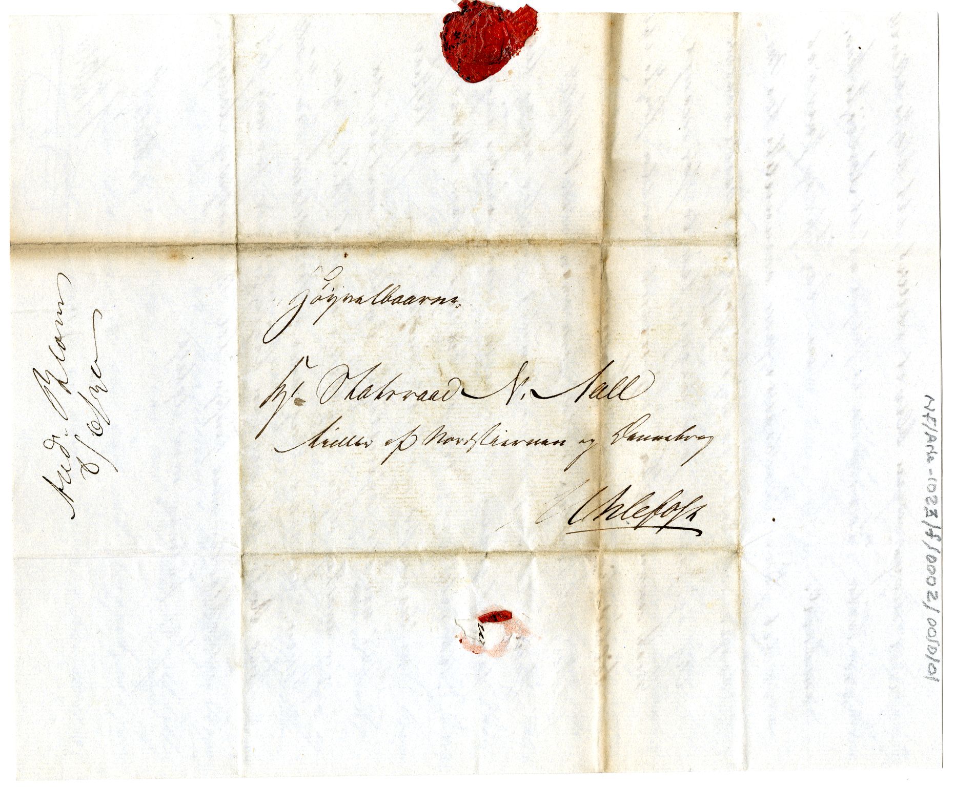 Diderik Maria Aalls brevsamling, NF/Ark-1023/F/L0002: D.M. Aalls brevsamling. B - C, 1799-1889, s. 20