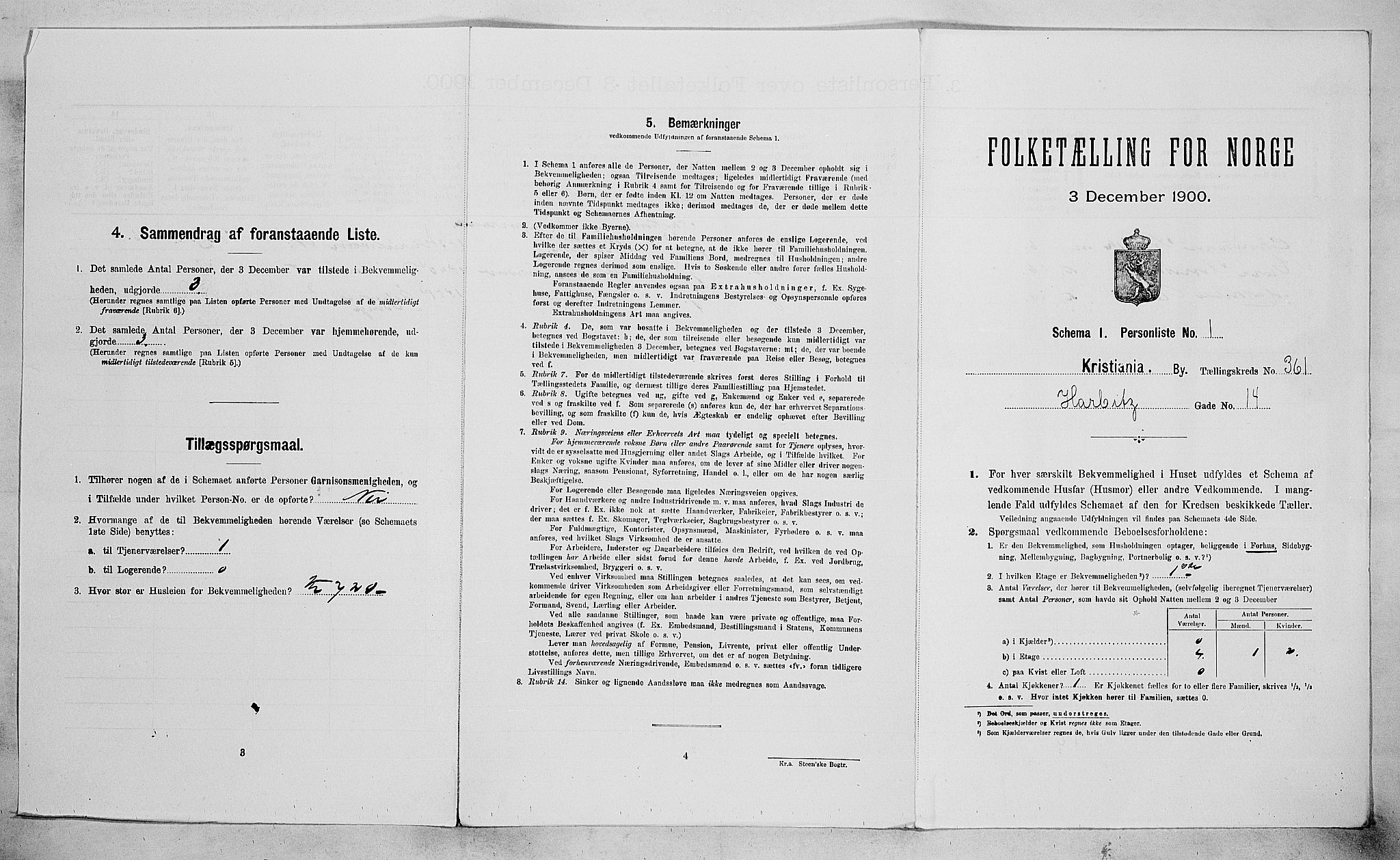 SAO, Folketelling 1900 for 0301 Kristiania kjøpstad, 1900, s. 33090