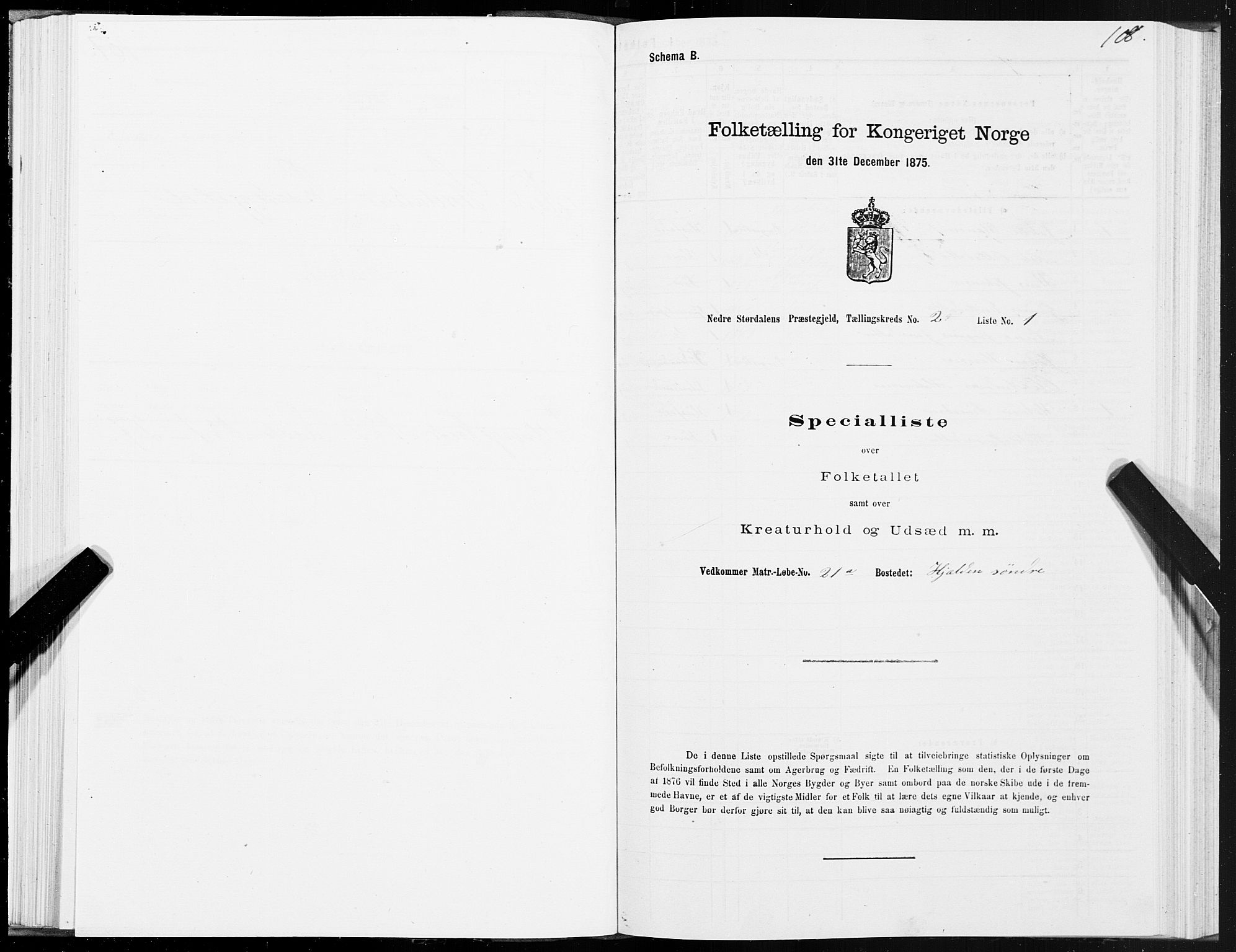 SAT, Folketelling 1875 for 1714P Nedre Stjørdal prestegjeld, 1875, s. 1108