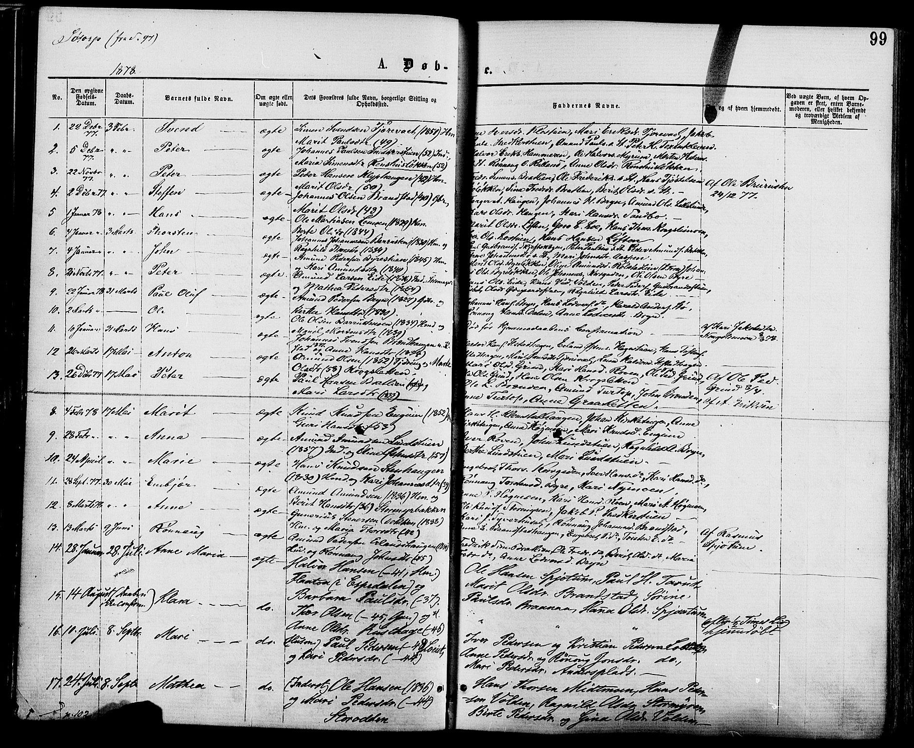 Nord-Fron prestekontor, AV/SAH-PREST-080/H/Ha/Haa/L0002: Ministerialbok nr. 2, 1865-1883, s. 99