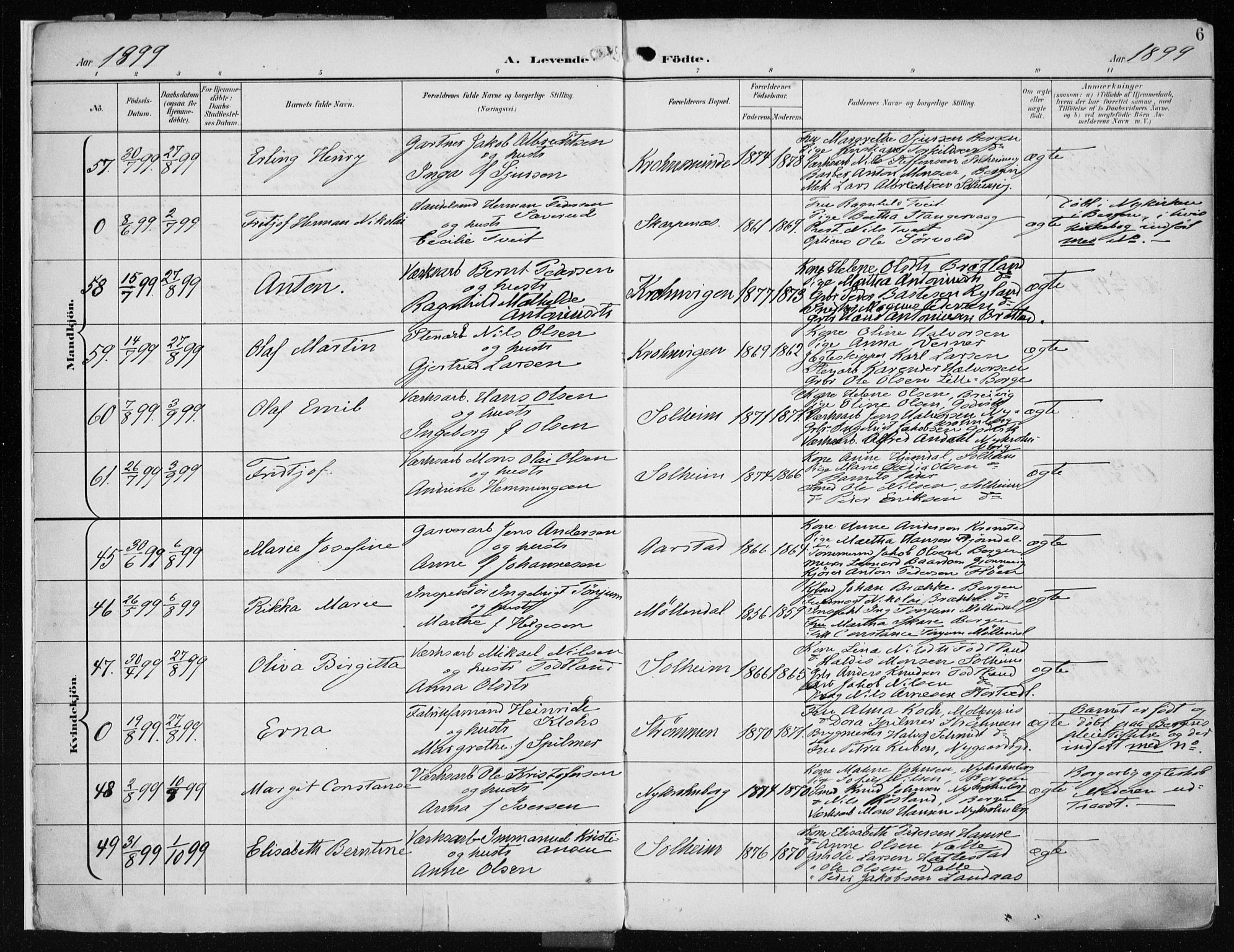 Årstad Sokneprestembete, AV/SAB-A-79301/H/Haa/L0002: Ministerialbok nr. A 2, 1899-1914, s. 6