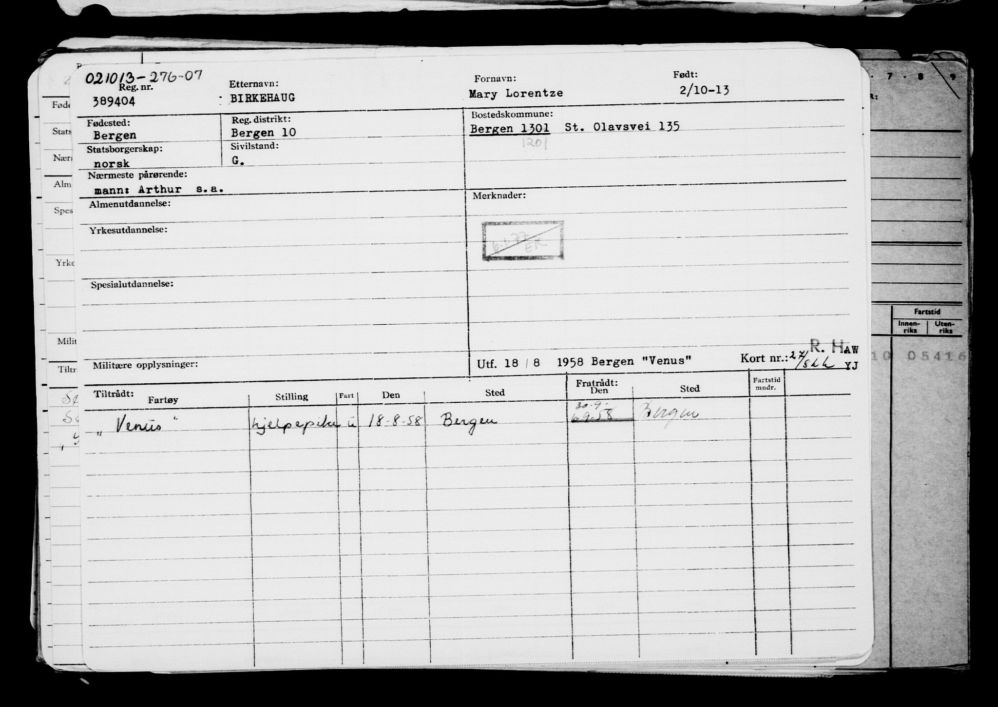 Direktoratet for sjømenn, AV/RA-S-3545/G/Gb/L0115: Hovedkort, 1913, s. 558