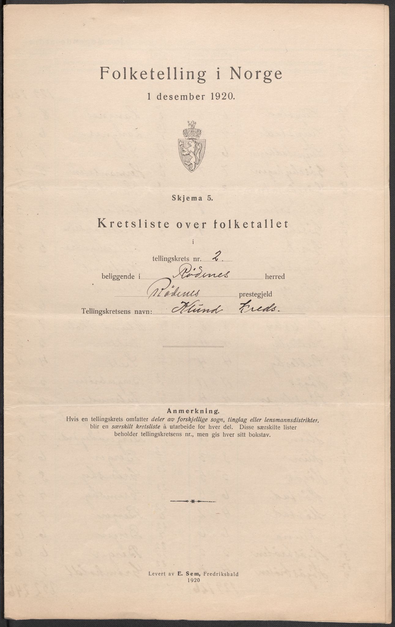 SAO, Folketelling 1920 for 0120 Rødenes herred, 1920, s. 12