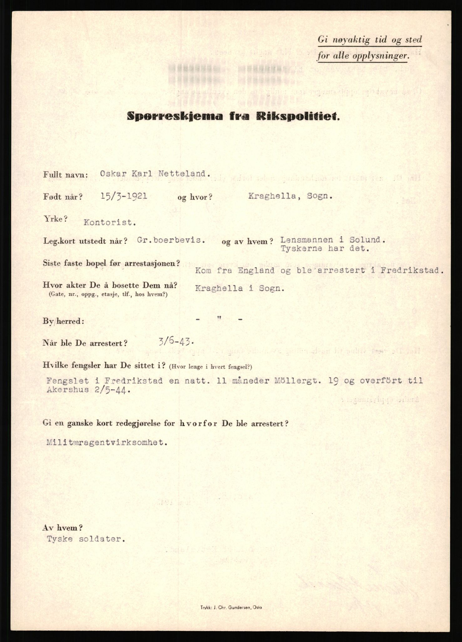 Rikspolitisjefen, AV/RA-S-1560/L/L0012: Mogensen, Øivind - Noraas, Lars, 1940-1945, s. 482