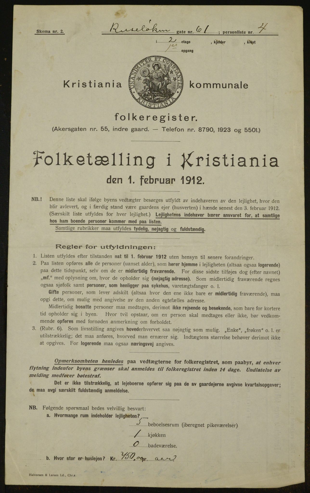 OBA, Kommunal folketelling 1.2.1912 for Kristiania, 1912, s. 85833