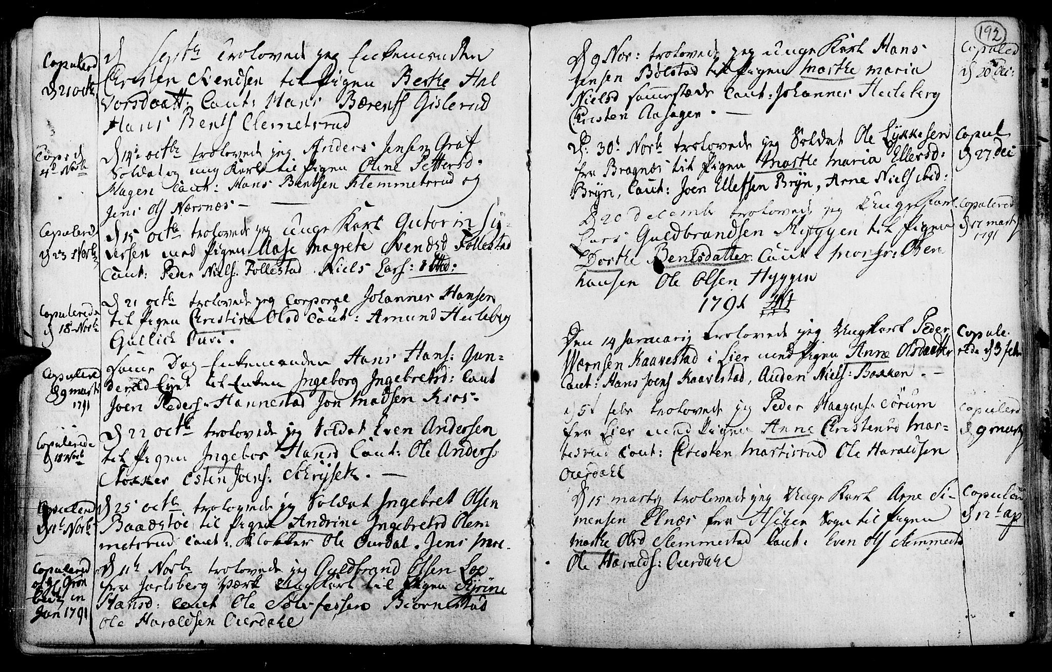 Røyken kirkebøker, AV/SAKO-A-241/F/Fa/L0003: Ministerialbok nr. 3, 1782-1813, s. 192