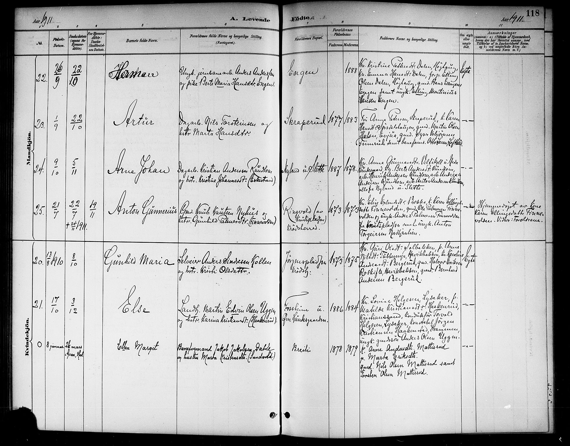 Lunder kirkebøker, AV/SAKO-A-629/G/Ga/L0004: Klokkerbok nr. I 4, 1889-1917, s. 118