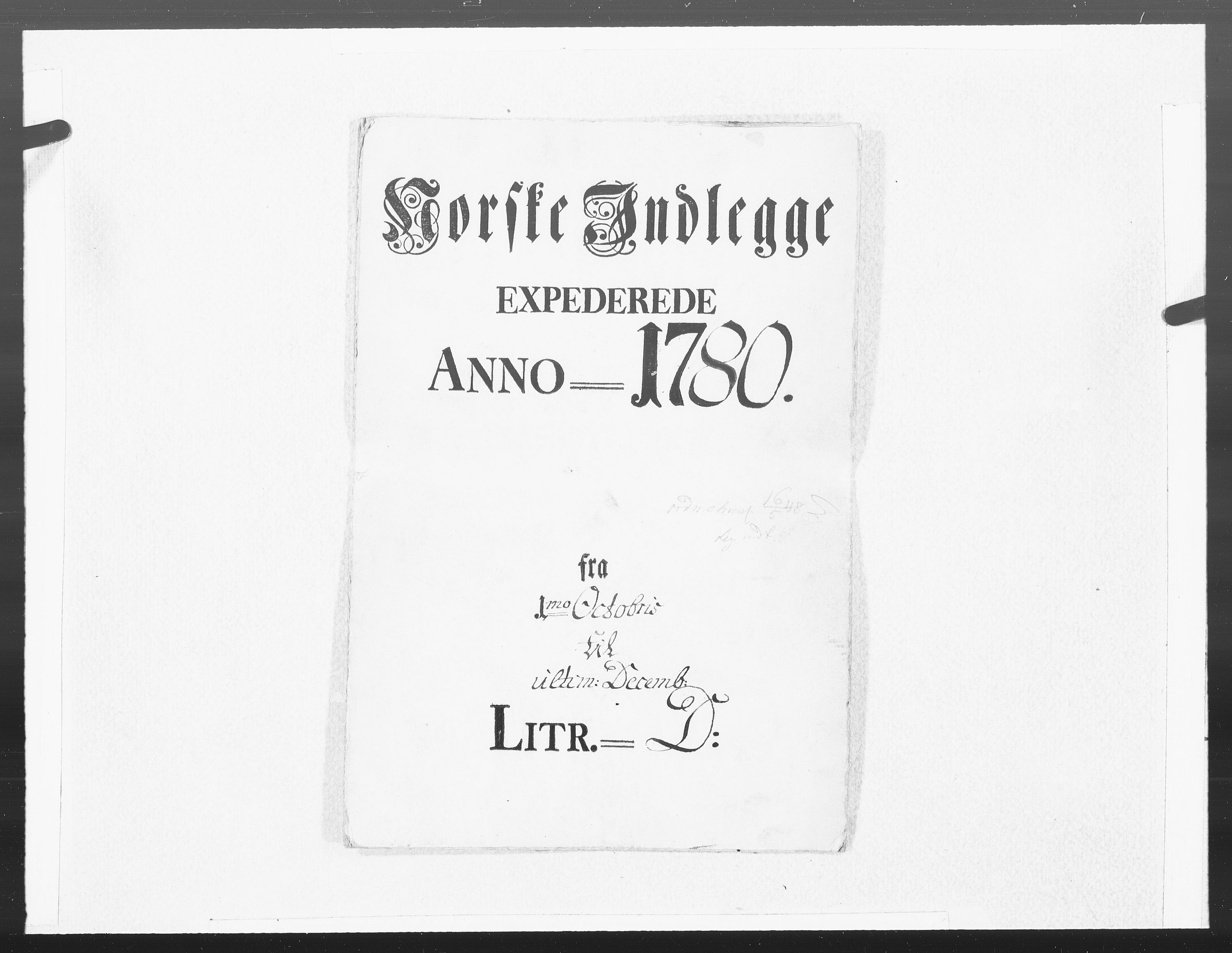 Danske Kanselli 1572-1799, AV/RA-EA-3023/F/Fc/Fcc/Fcca/L0236: Norske innlegg 1572-1799, 1780, s. 1