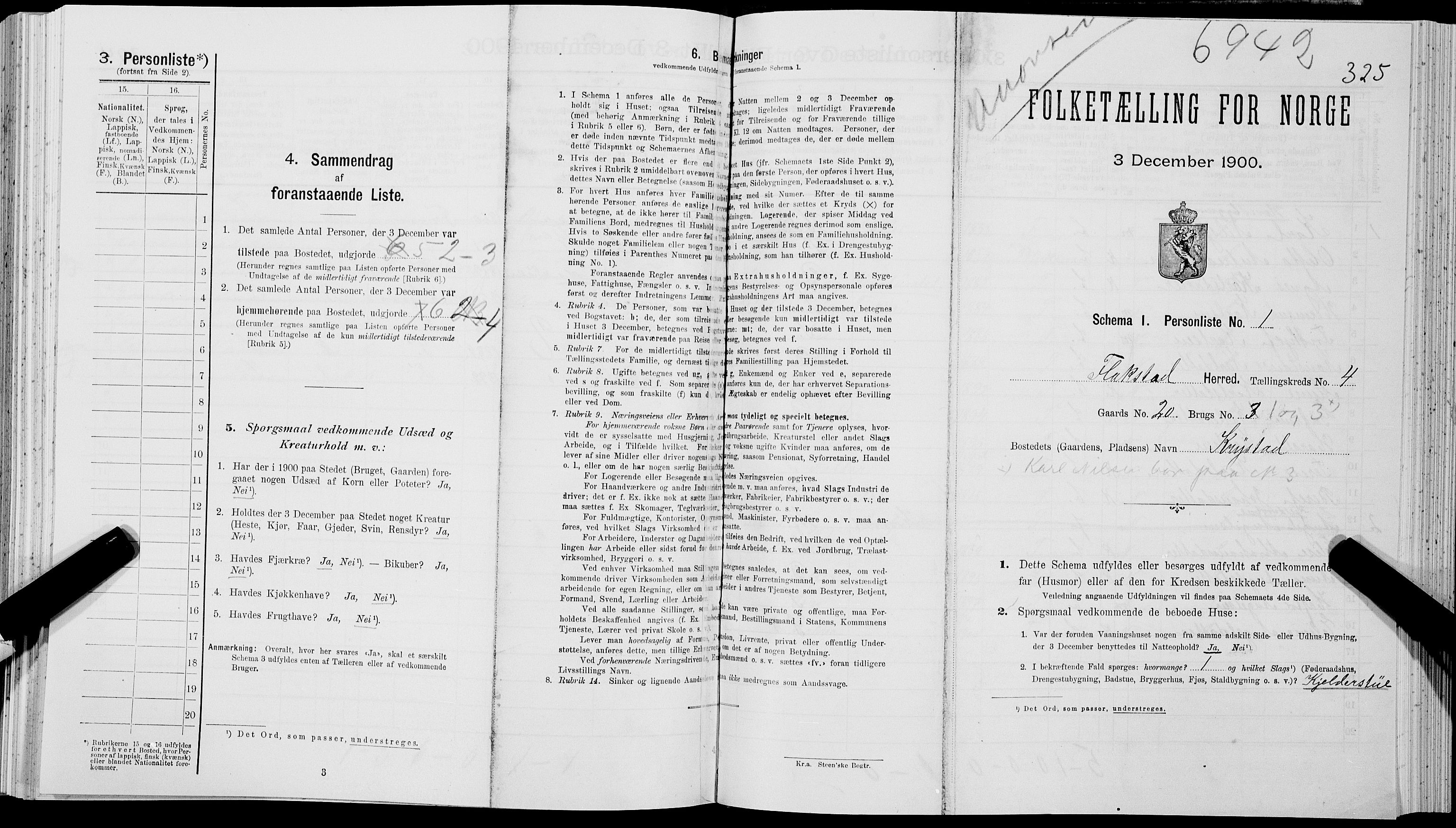 SAT, Folketelling 1900 for 1859 Flakstad herred, 1900, s. 345
