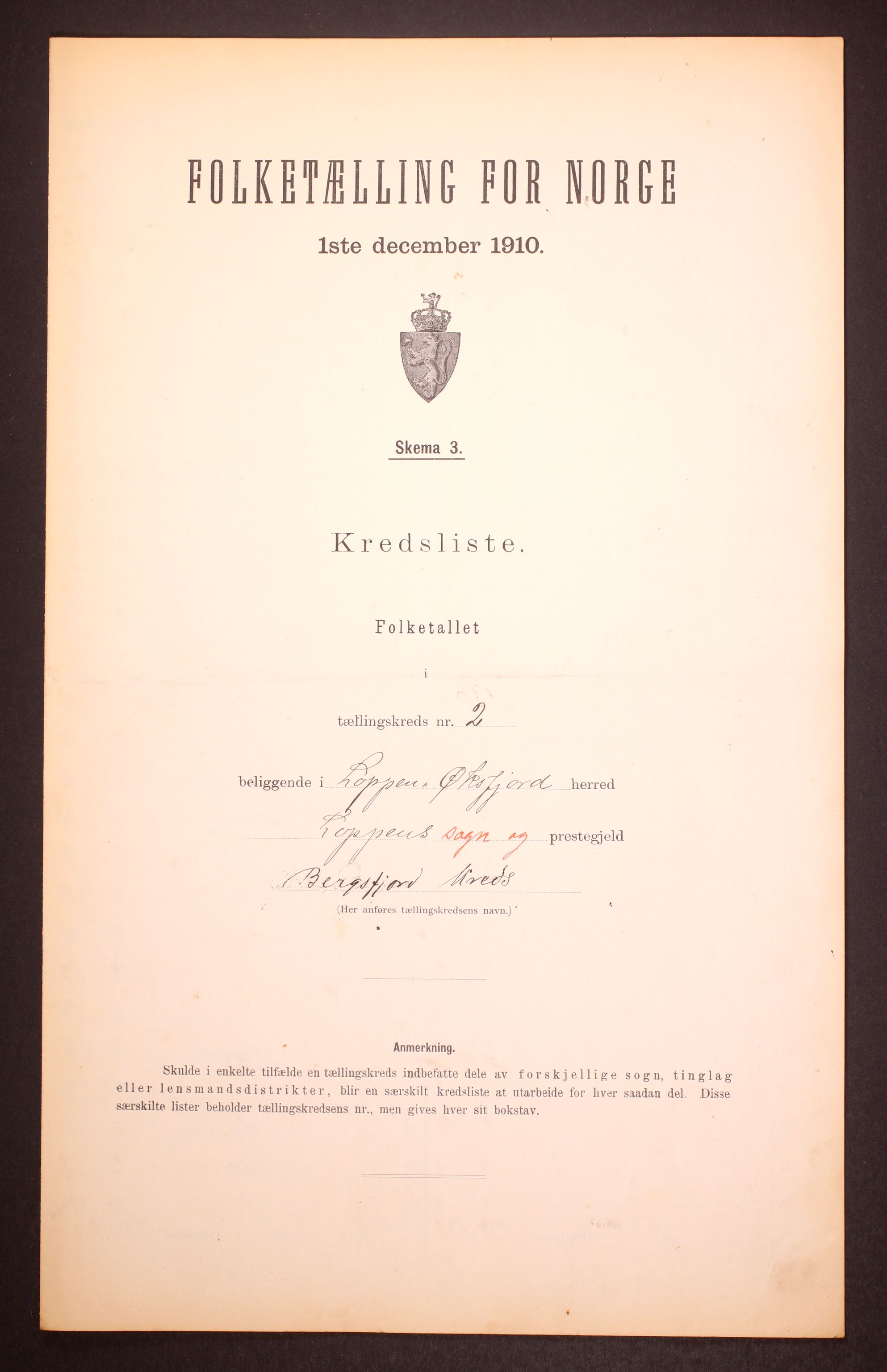 RA, Folketelling 1910 for 2014 Loppa herred, 1910, s. 7