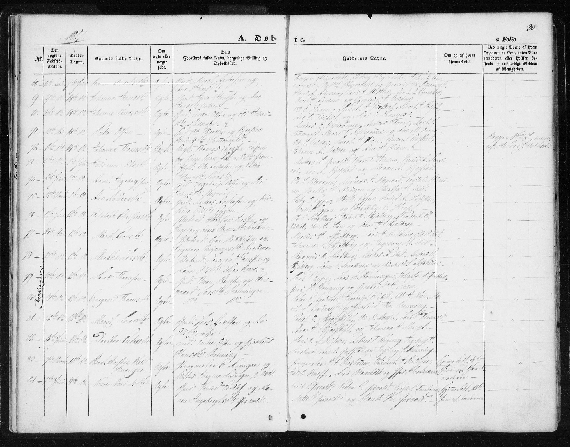 Ministerialprotokoller, klokkerbøker og fødselsregistre - Sør-Trøndelag, AV/SAT-A-1456/668/L0806: Ministerialbok nr. 668A06, 1854-1869, s. 30