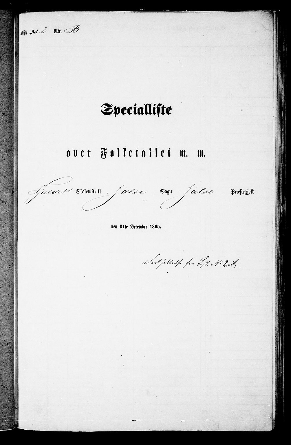 RA, Folketelling 1865 for 1138P Jelsa prestegjeld, 1865, s. 38