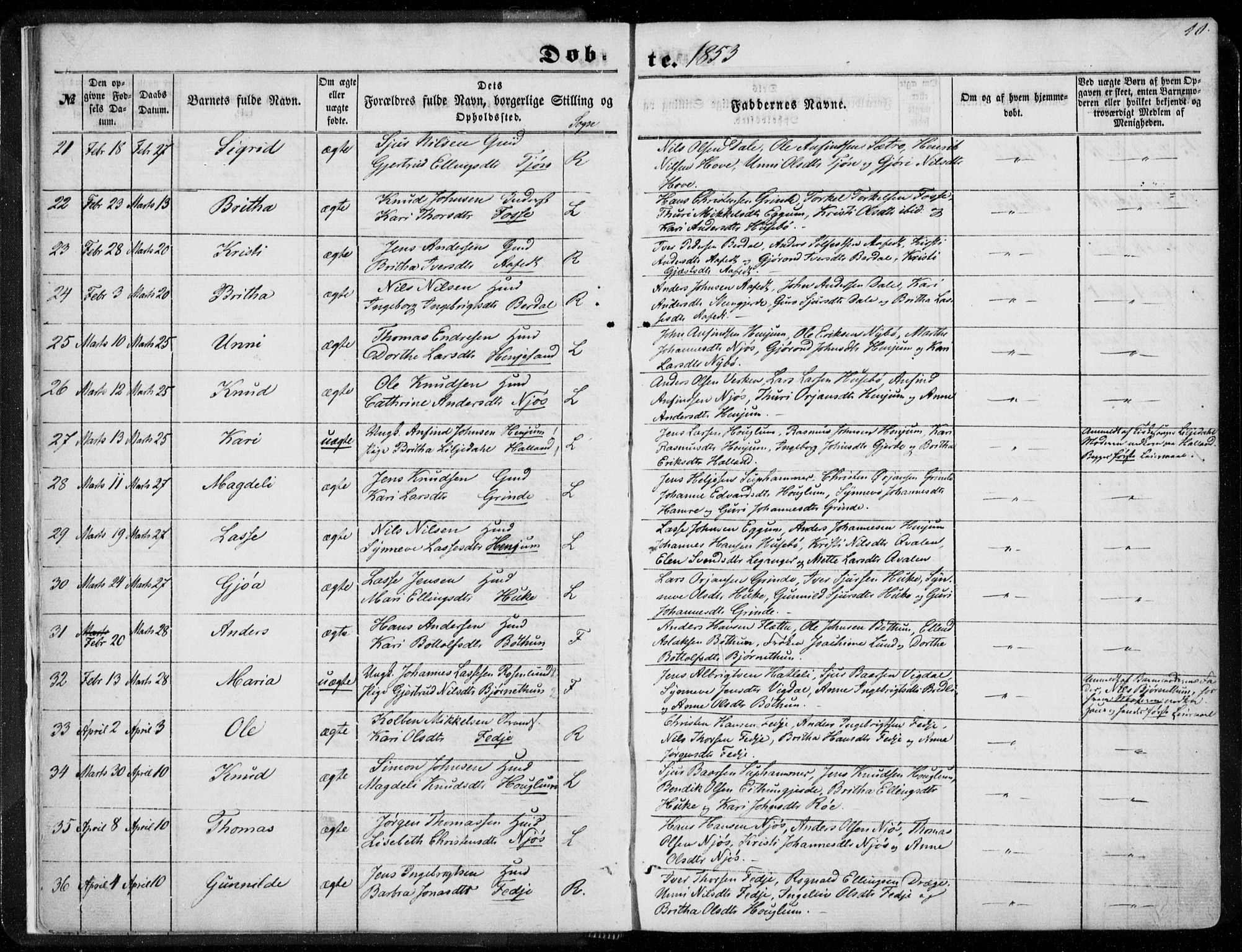 Leikanger sokneprestembete, AV/SAB-A-81001/H/Haa/Haaa/L0008: Ministerialbok nr. A 8, 1852-1868, s. 10