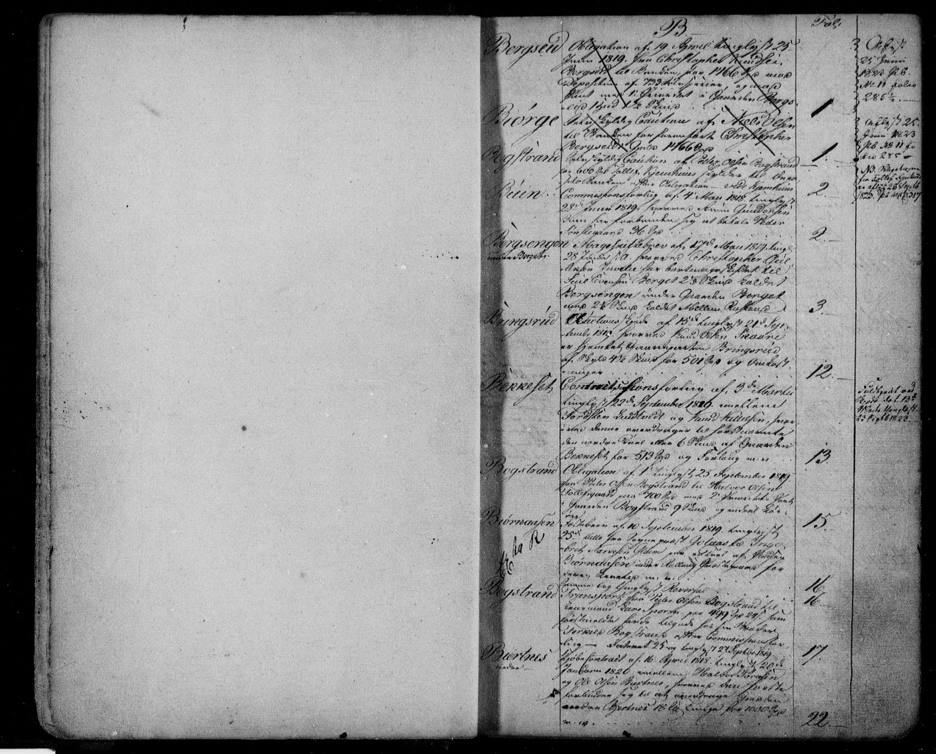 Numedal og Sandsvær sorenskriveri, AV/SAKO-A-128/G/Gb/Gba/L0009: Panteregister nr. I 9, 1818-1826