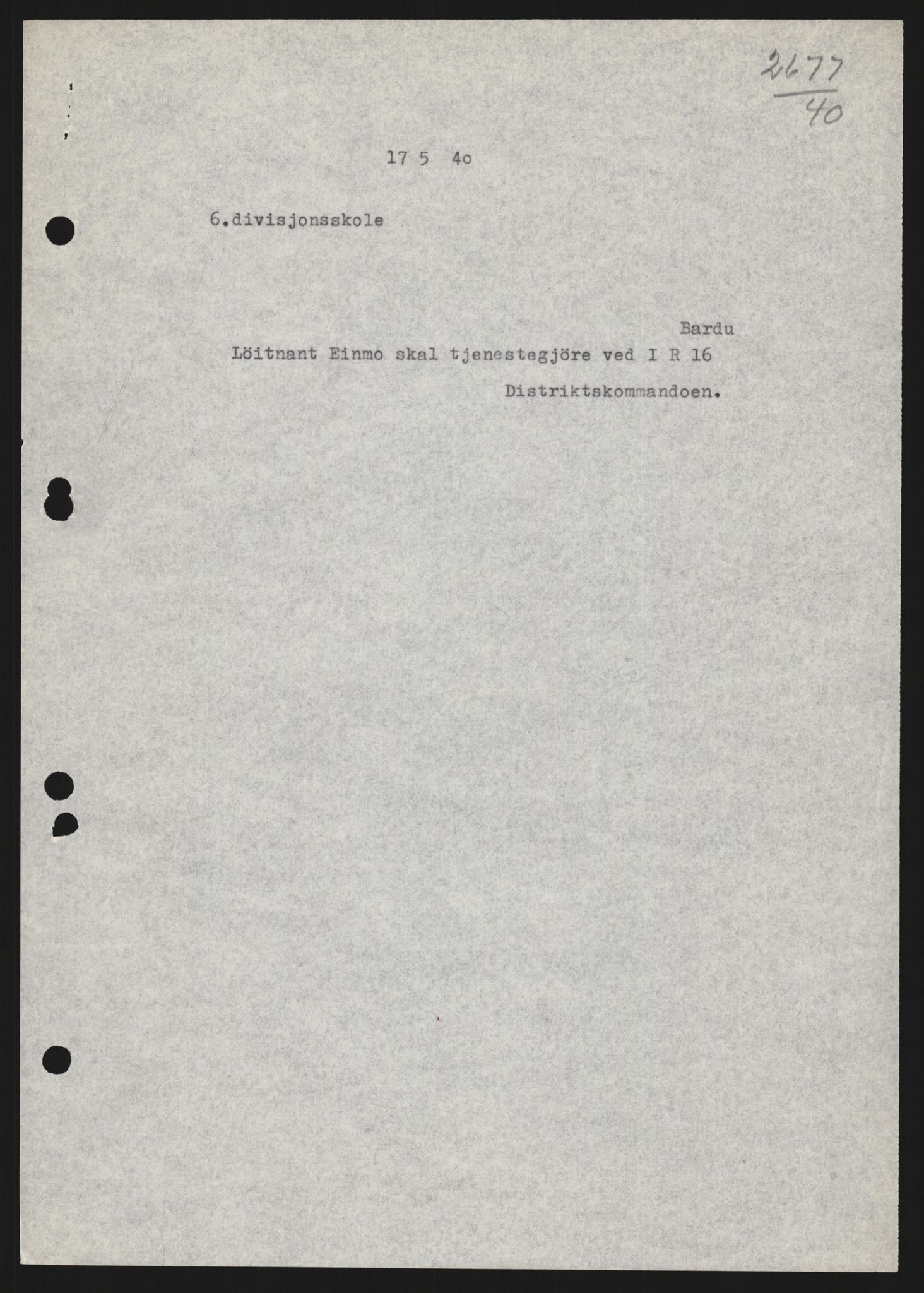 Forsvaret, Forsvarets krigshistoriske avdeling, AV/RA-RAFA-2017/Y/Yb/L0123: II-C-11-600  -  6. Divisjon med avdelinger, 1940, s. 671