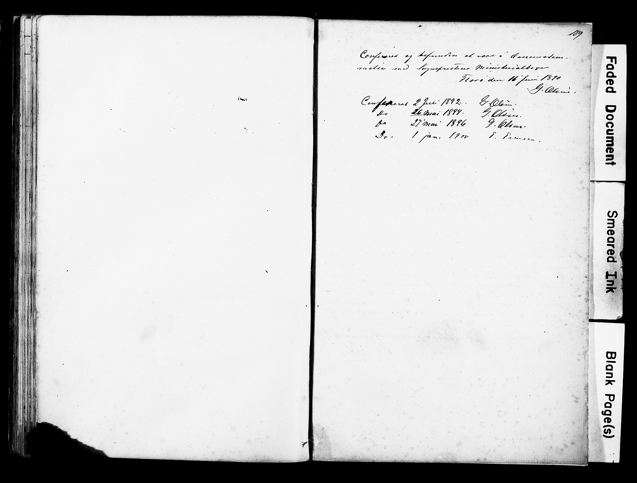 Kinn sokneprestembete, SAB/A-80801/H/Hab/Habe/L0001: Klokkerbok nr. E 1, 1864-1899, s. 189