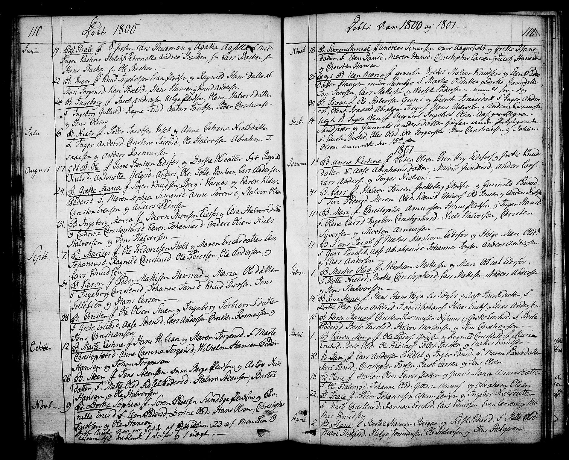 Hof kirkebøker, AV/SAKO-A-64/F/Fa/L0003: Ministerialbok nr. I 3, 1782-1814, s. 110-111