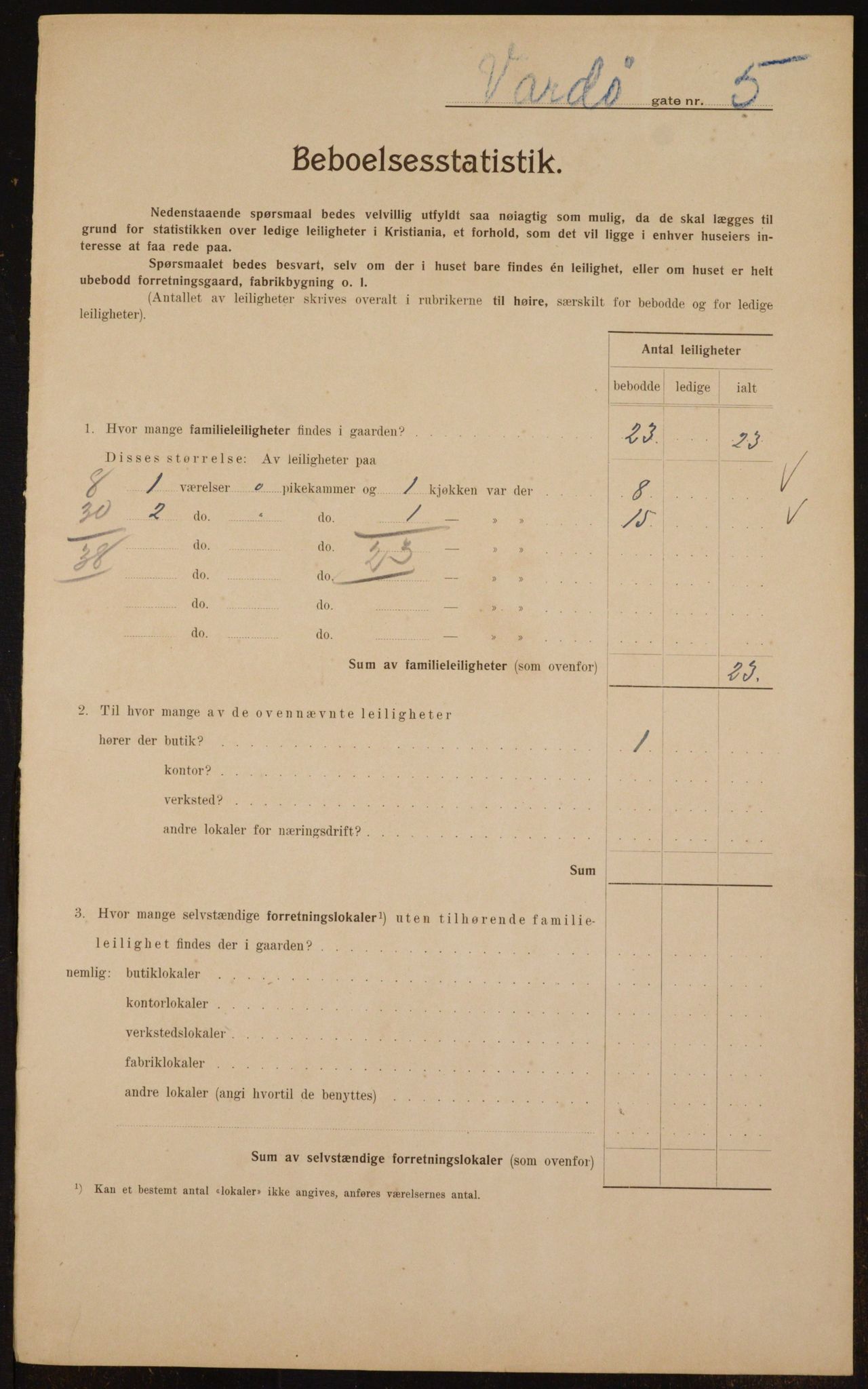 OBA, Kommunal folketelling 1.2.1910 for Kristiania, 1910, s. 115565