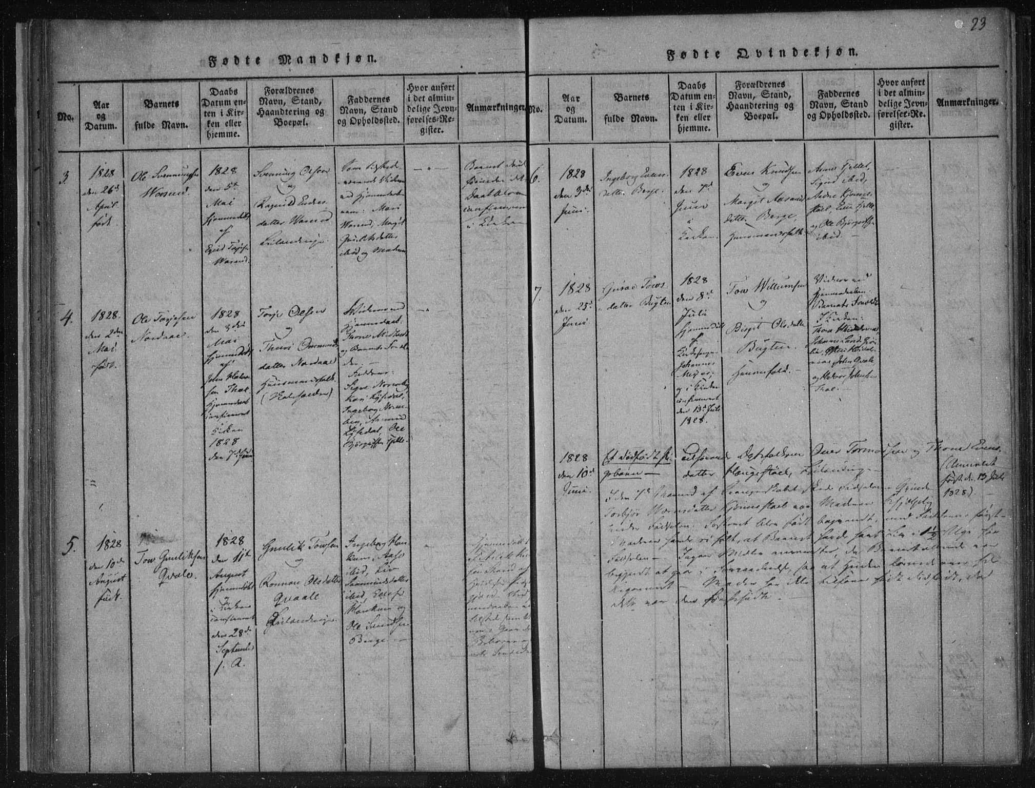 Lårdal kirkebøker, SAKO/A-284/F/Fc/L0001: Ministerialbok nr. III 1, 1815-1860, s. 23