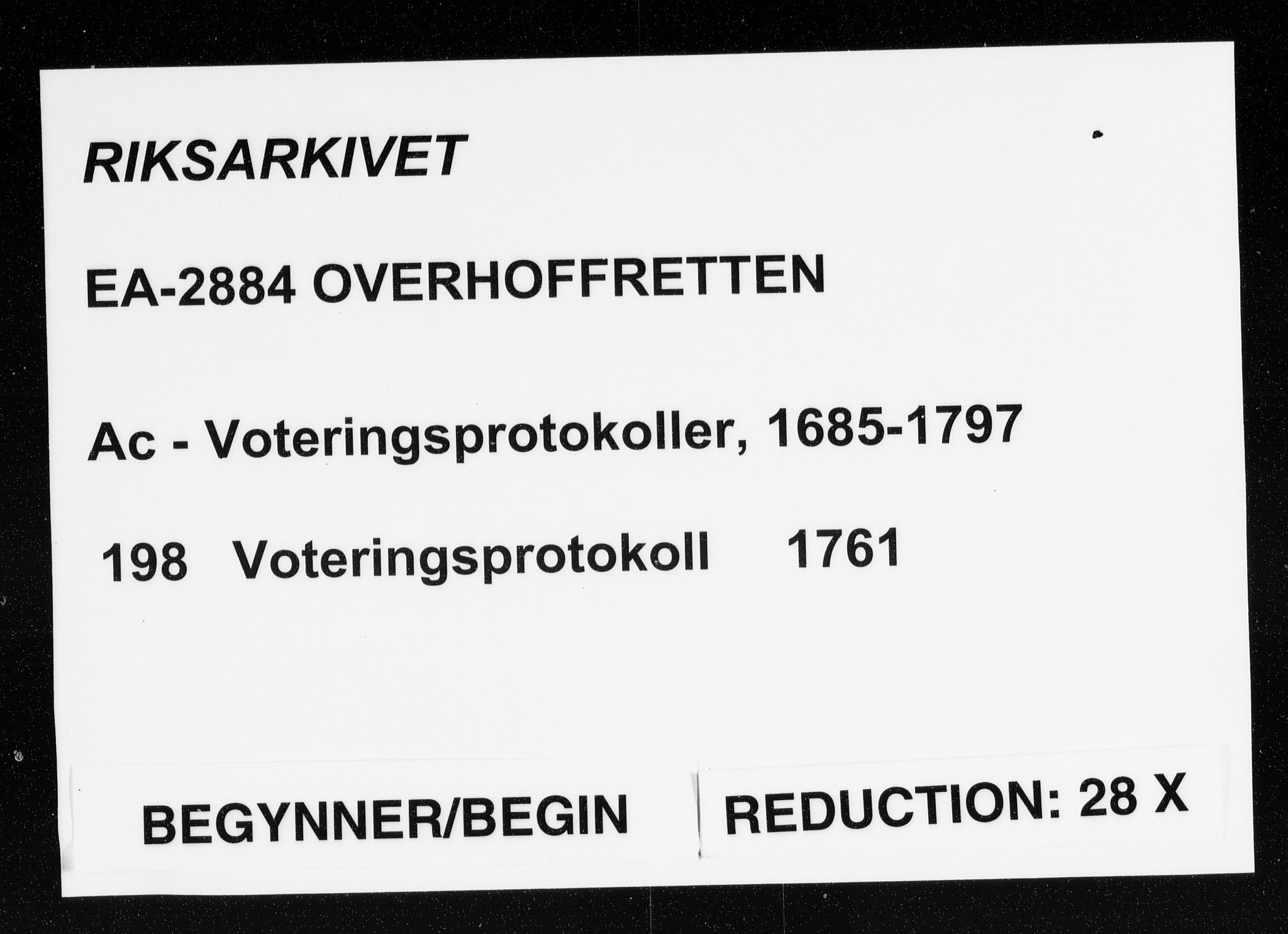 Overhoffretten 1667-1797, AV/RA-EA-2884/Ac/L0198: Voteringsprotokoll, 1761