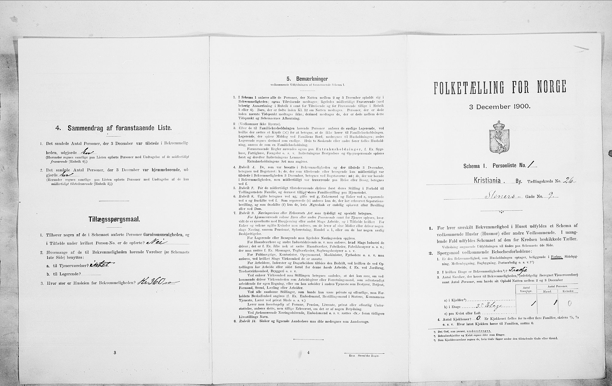 SAO, Folketelling 1900 for 0301 Kristiania kjøpstad, 1900, s. 91040