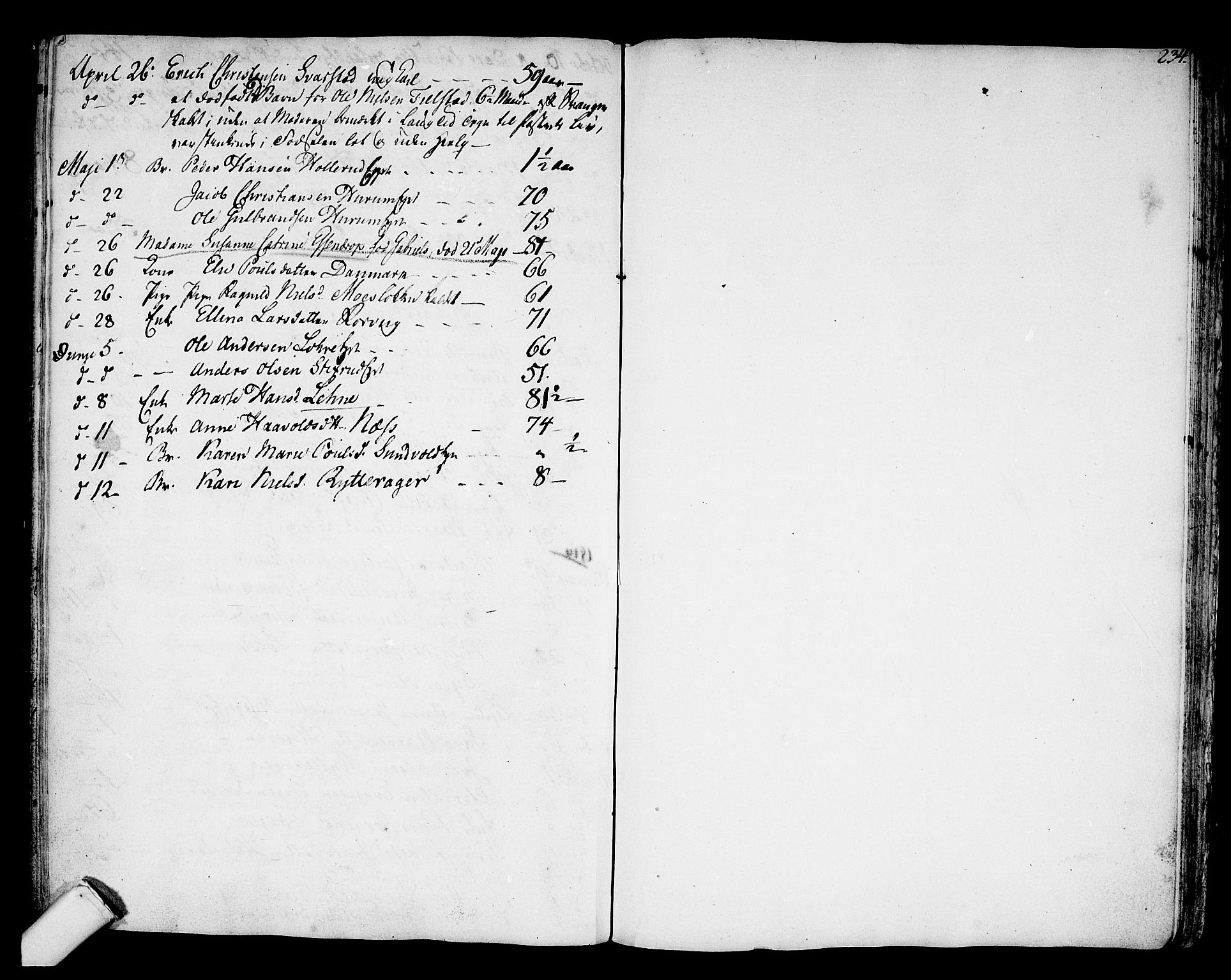 Hole kirkebøker, SAKO/A-228/F/Fa/L0002: Ministerialbok nr. I 2, 1766-1814, s. 234